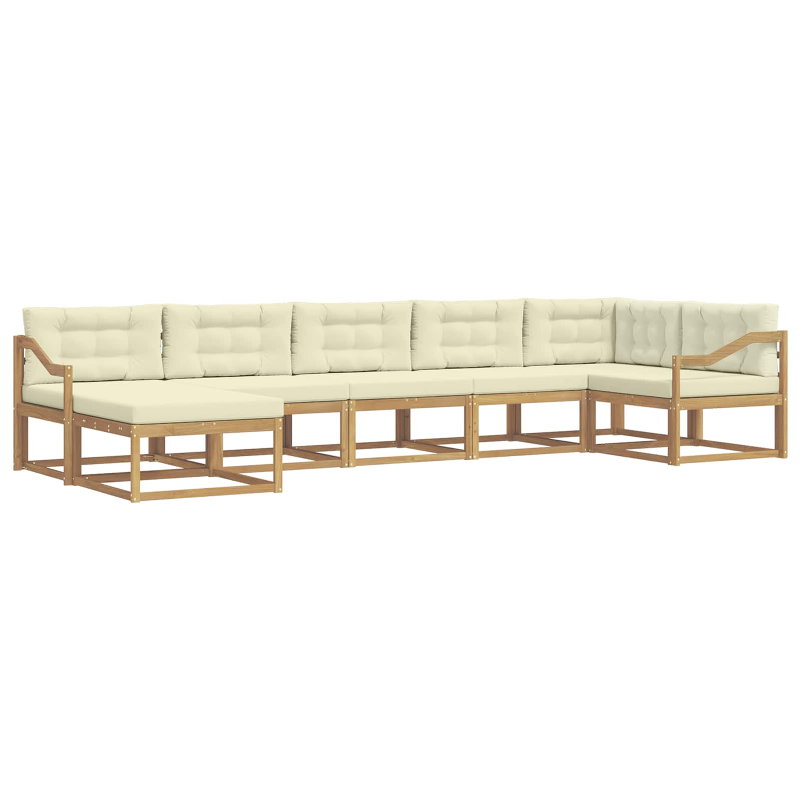 Set vanjskih sofa s jastukom 7 pcs Bijela i krem
