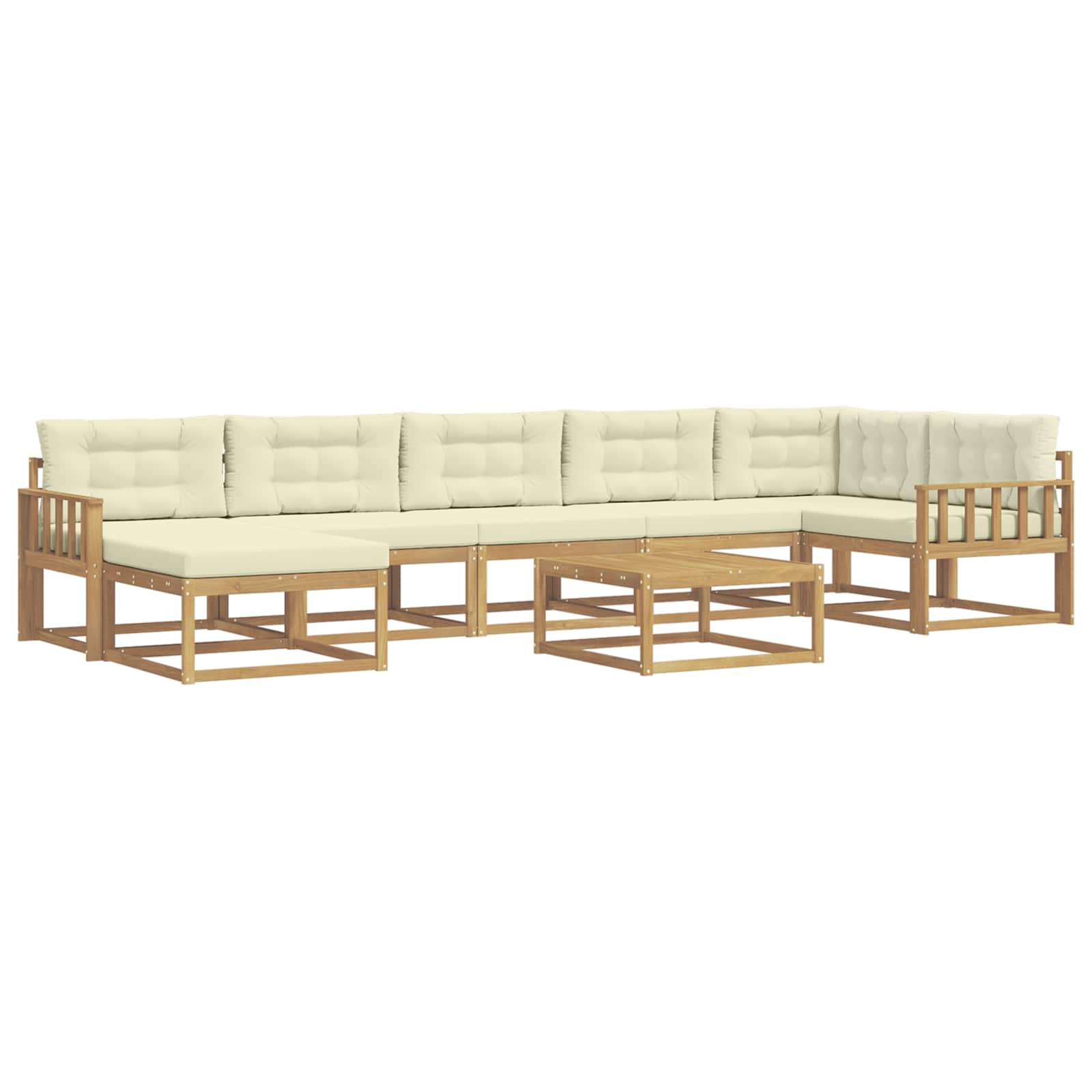 Set vanjskih sofa 8 pcs Bijela i krem
