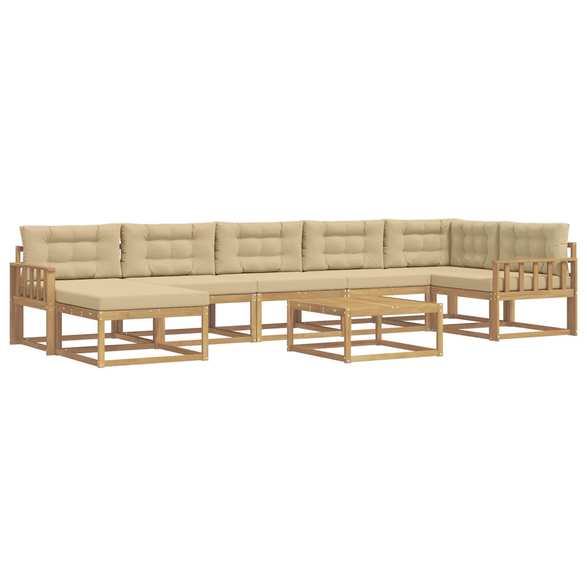 Set vanjskih sofa 8 kom. Bijela i bež