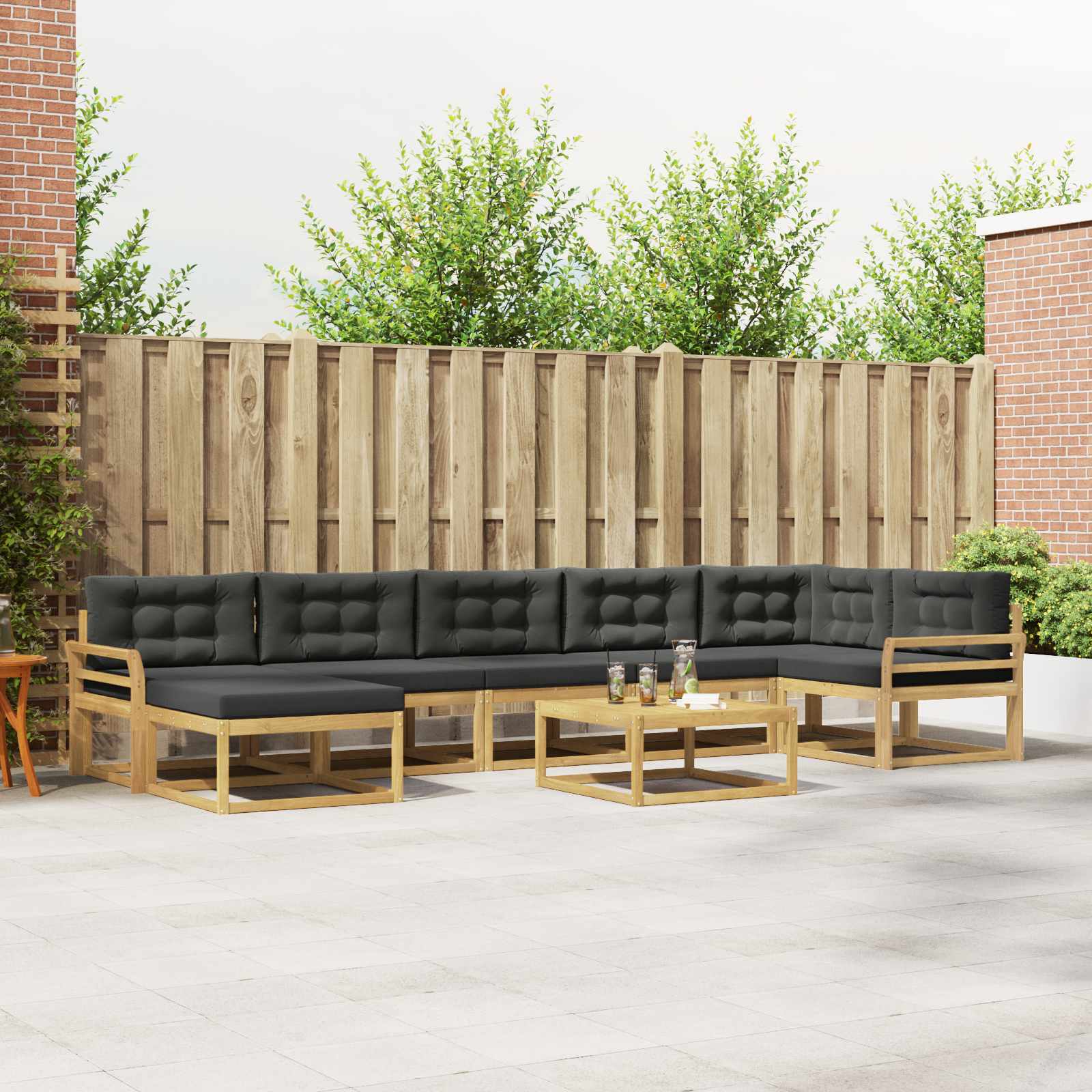 Set vanjskih sofa 8 kom. Bijela i antracit