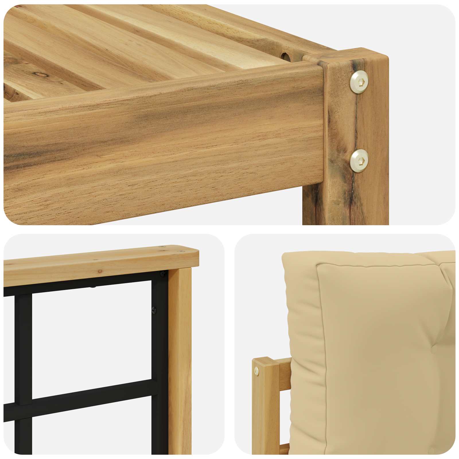 Set vanjskih sofa 8 pcs Bijela i bež