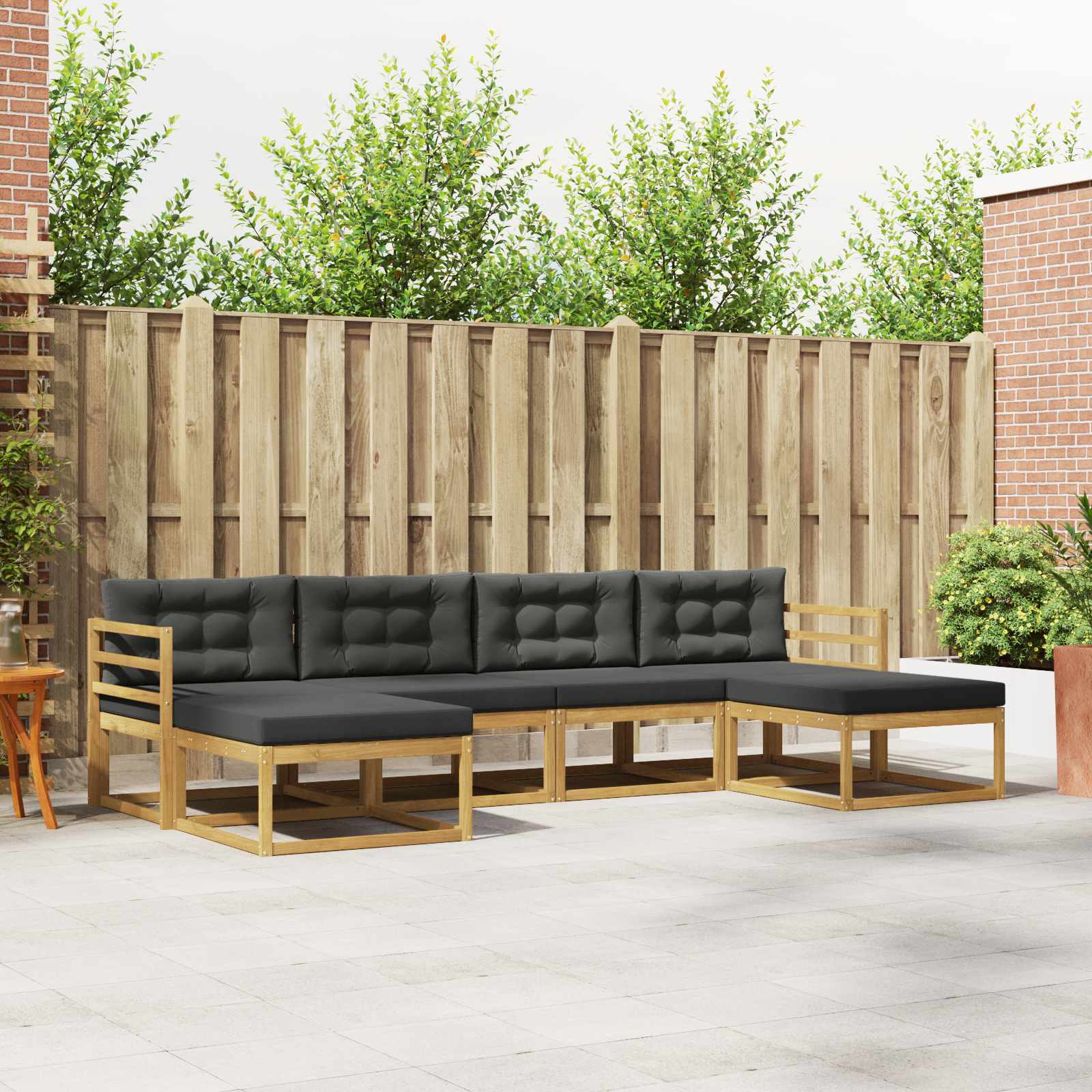 Set vanjskih sofa s jastukom 6 pcs Bijela i antracit