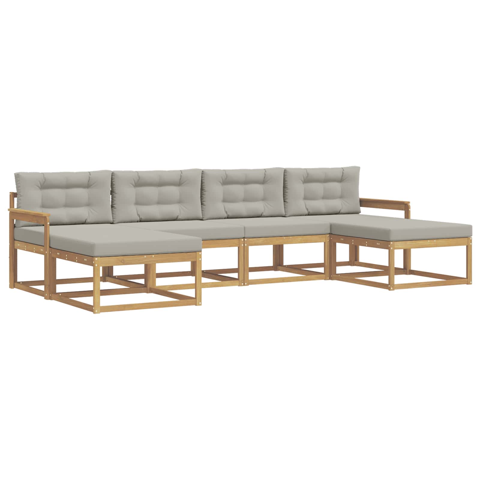 Set vanjskih sofa s jastukom 6 pcs Bijela i svjetlosiva