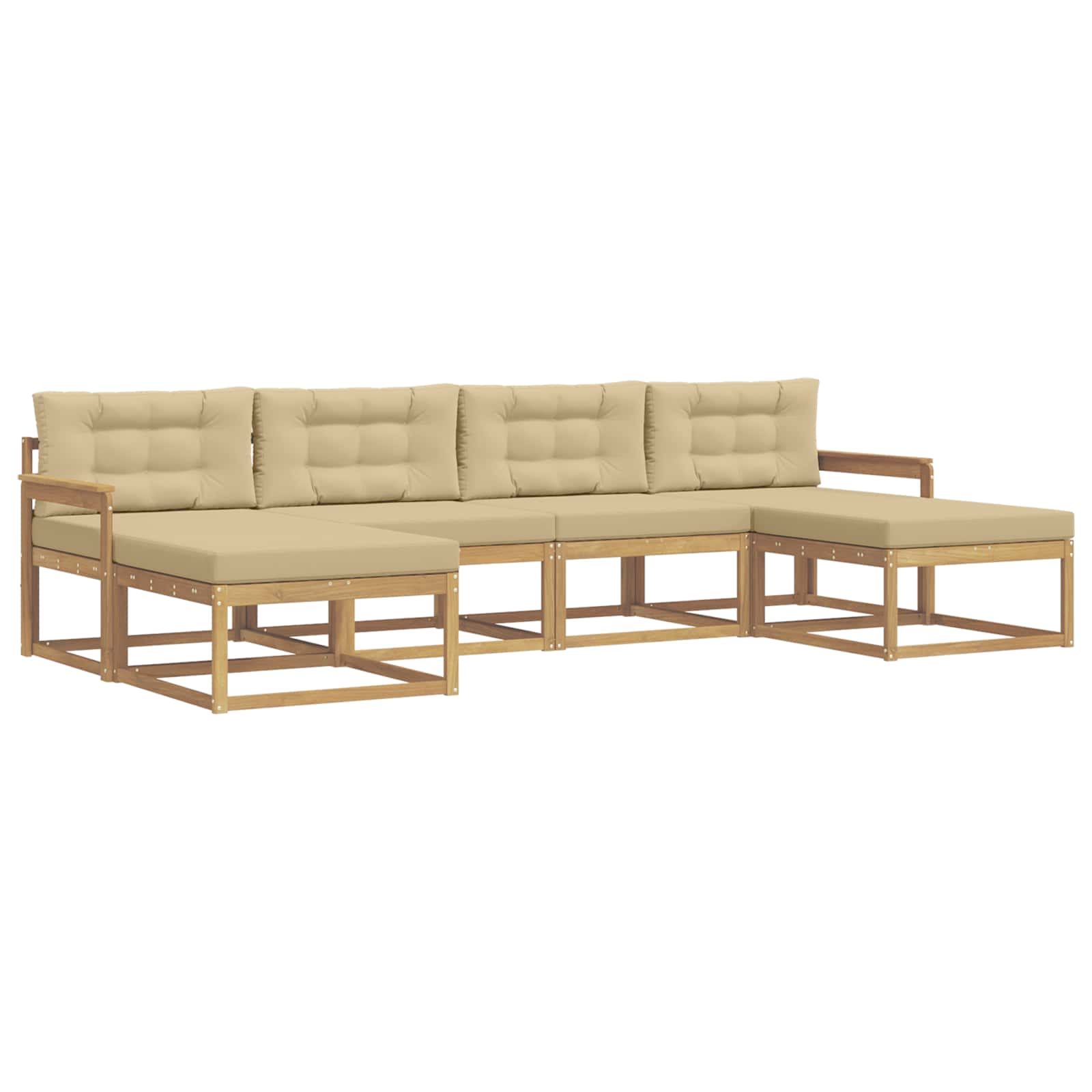 Set vanjskih sofa s jastukom 6 pcs Bijela i bež