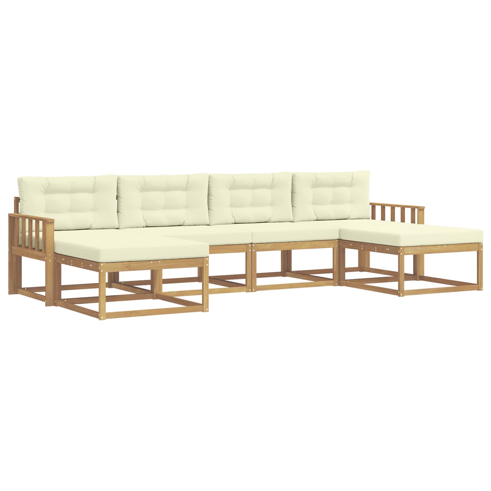 Set vanjskih sofa s jastukom 6 pcs Bijela i krem