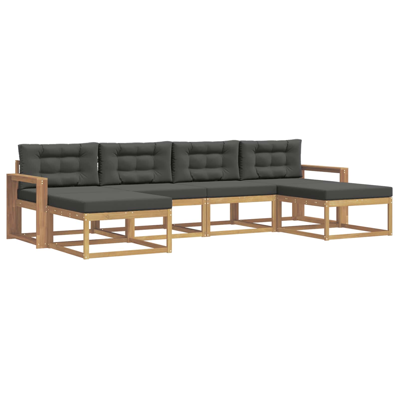 Set vanjskih sofa s jastukom 6 pcs Bijela i antracit