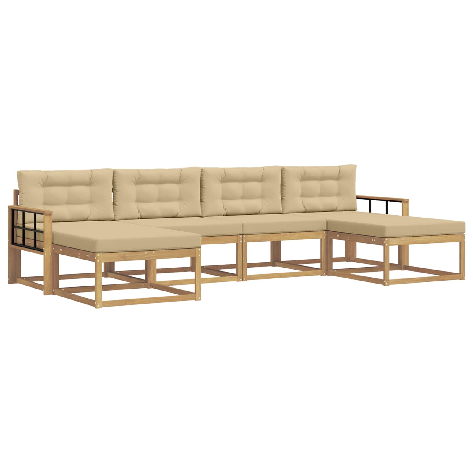 Set vanjskih sofa s jastukom 6 pcs Bijela i bež