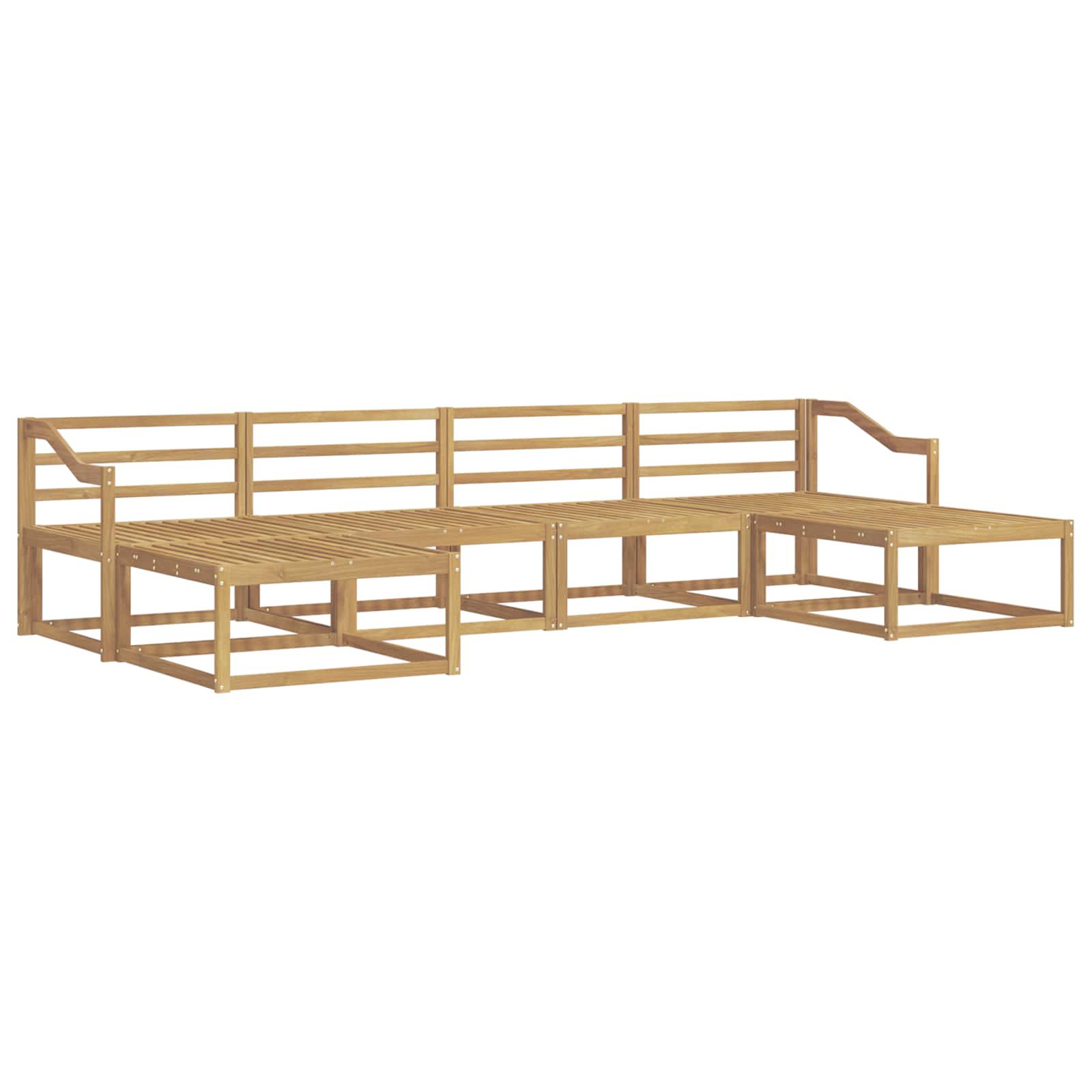 Set vanjskih sofa 6 pcs Bijela Čvrsto drvo akacije