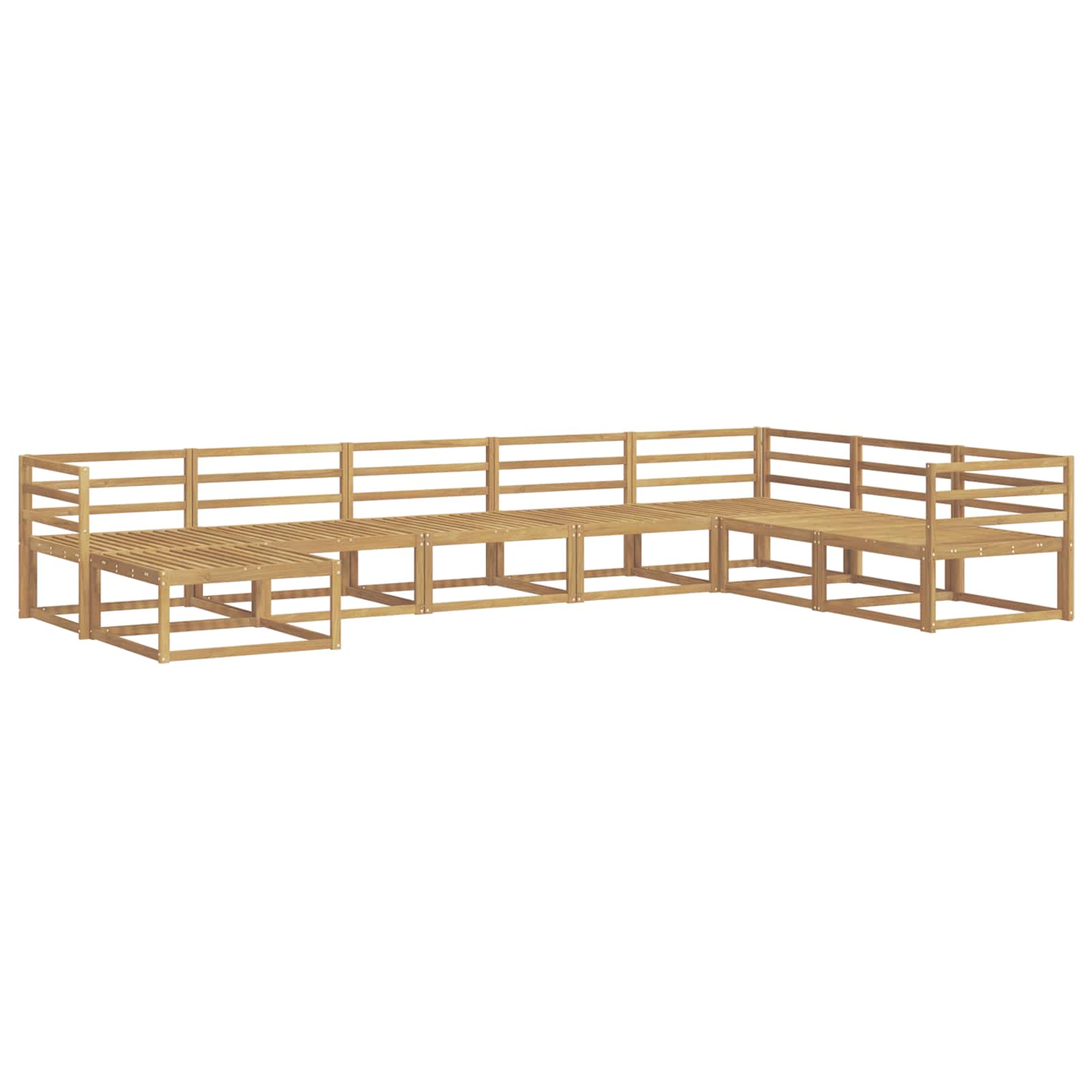 Set vanjskih sofa 8 pcs Bijela Čvrsto drvo akacije