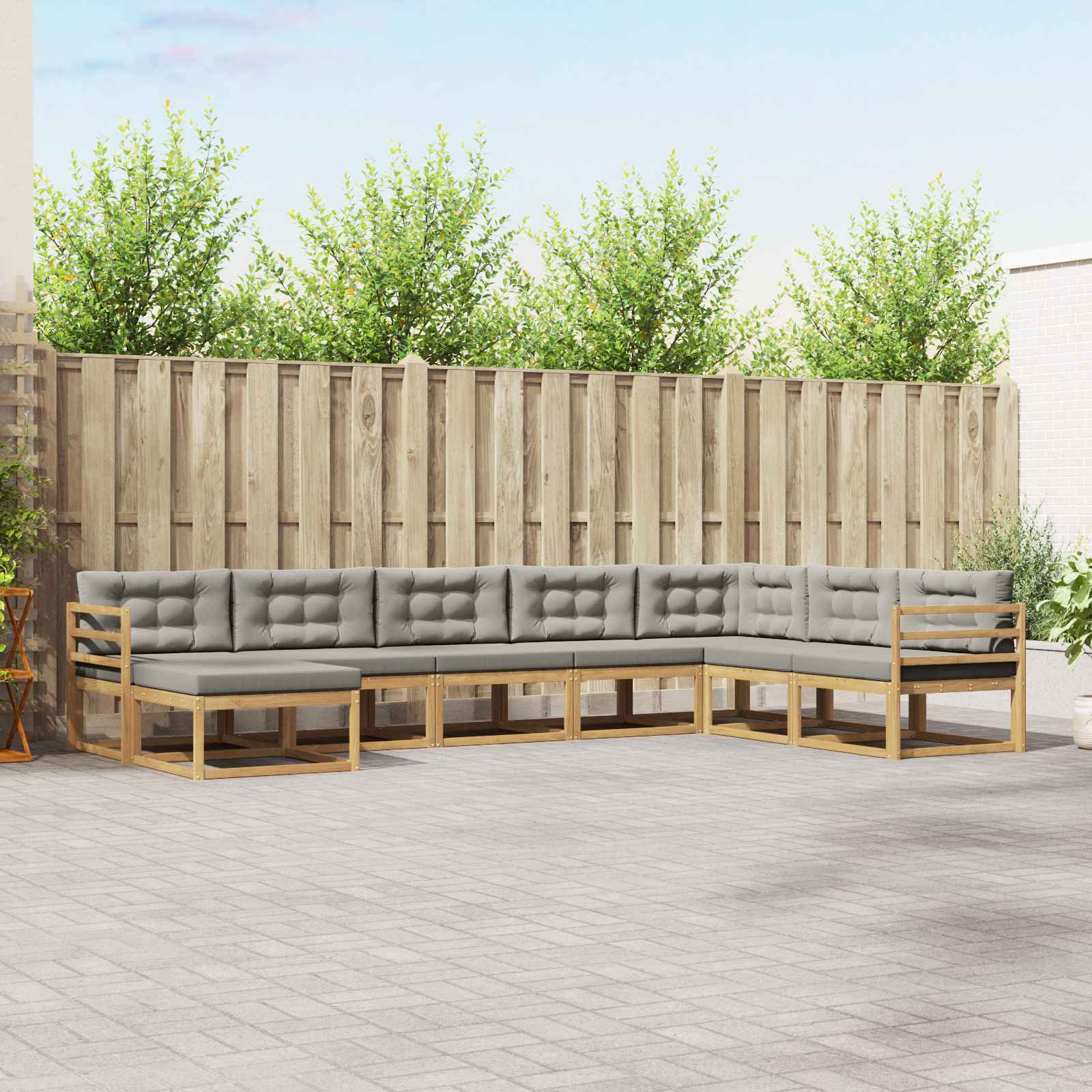 Set vanjskih sofa 8 pcs Bijela i svjetlosiva