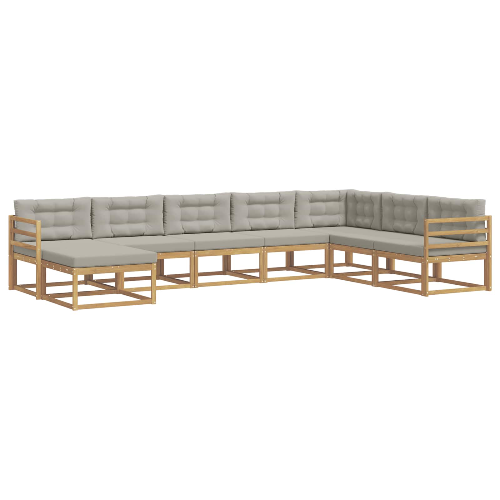 Set vanjskih sofa 8 pcs Bijela i svjetlosiva