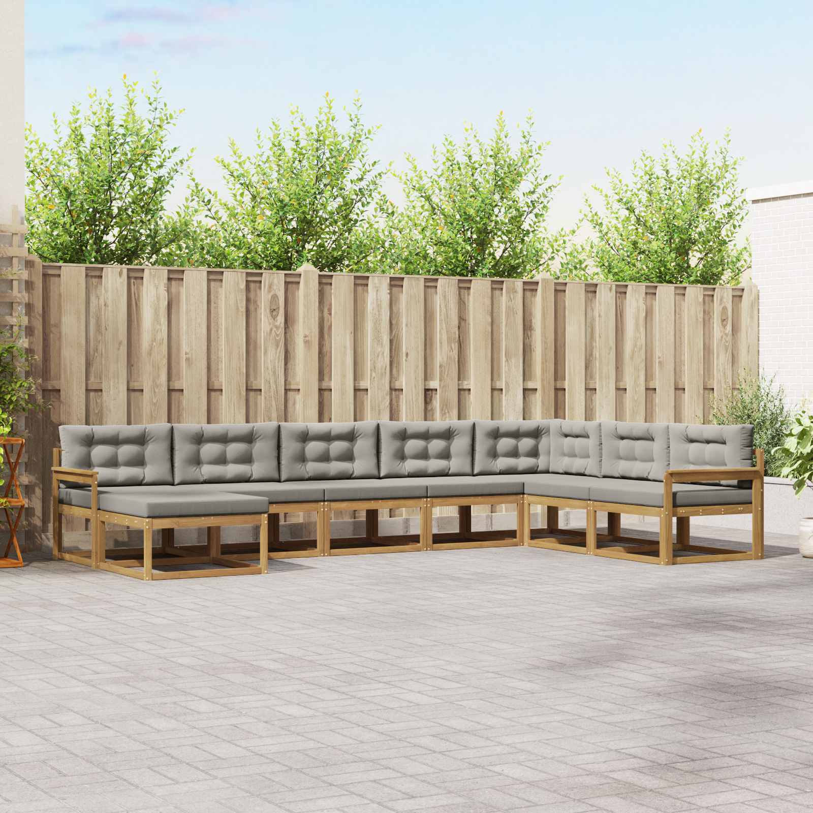 Set vanjskih sofa 8 pcs Bijela i svjetlosiva