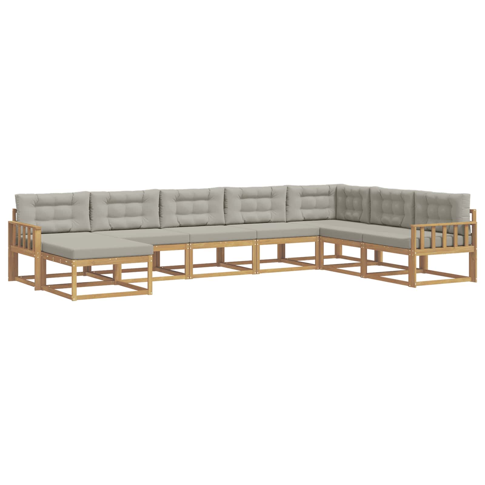 Set vanjskih sofa 8 pcs Bijela i svjetlosiva