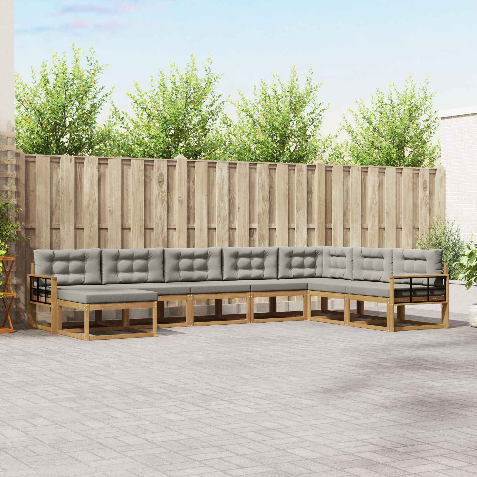 Set vanjskih sofa 8 pcs Bijela i svjetlosiva