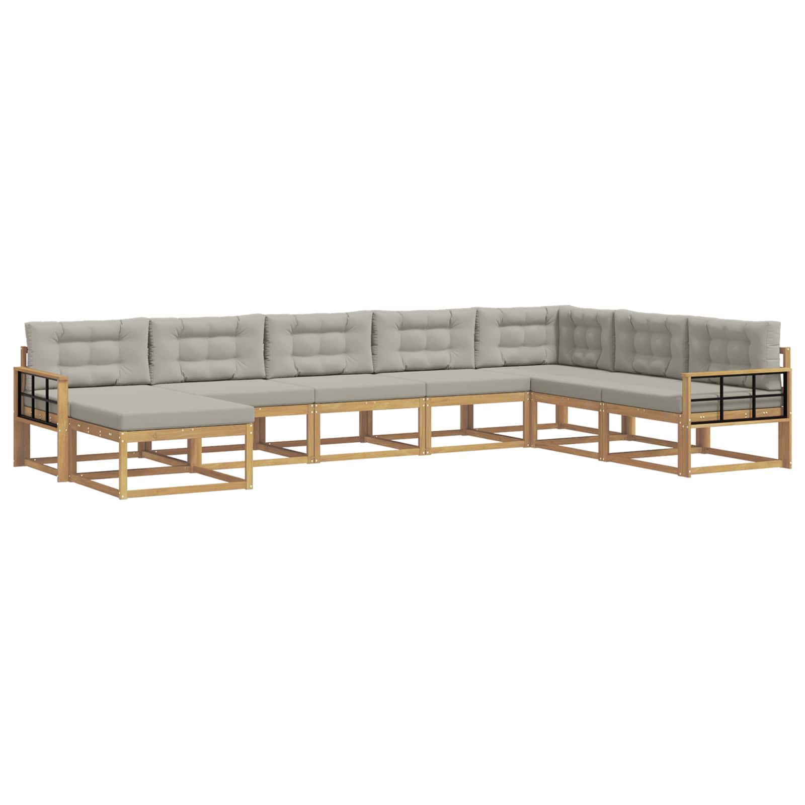 Set vanjskih sofa 8 pcs Bijela i svjetlosiva