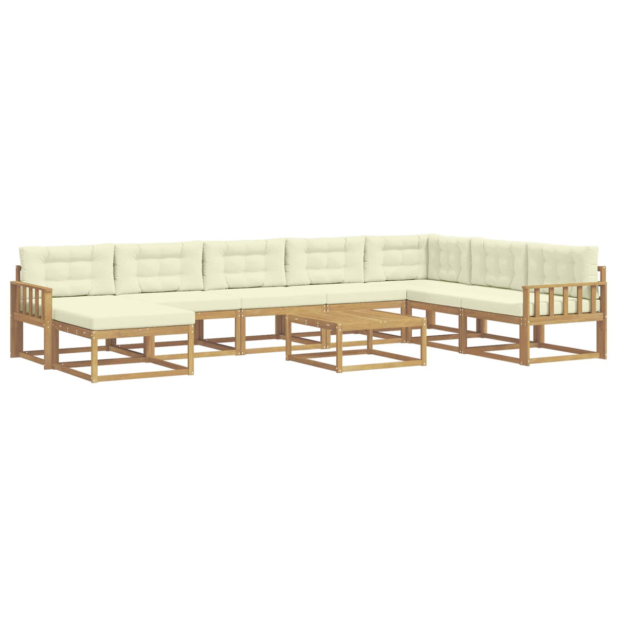Set vanjskih sofa 9 kom. Bijela i krem