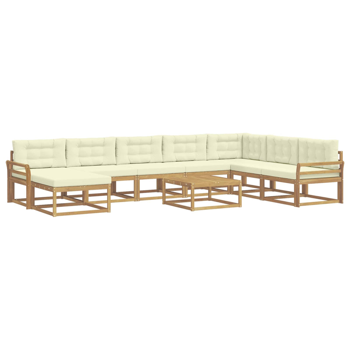 Set vanjskih sofa 9 kom. Bijela i krem