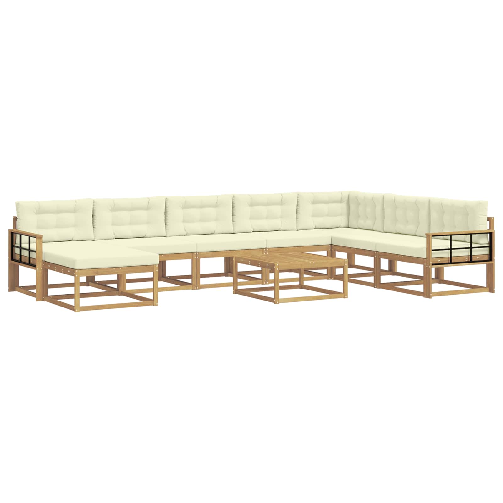 Set vanjskih sofa 9 pcs Bijela i krem