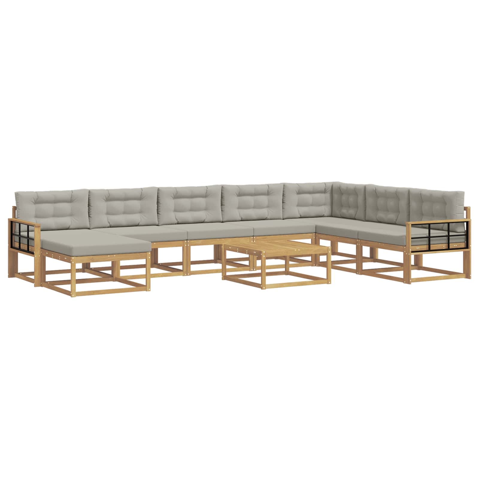 Set vanjskih sofa 9 pcs Bijela i svjetlosiva
