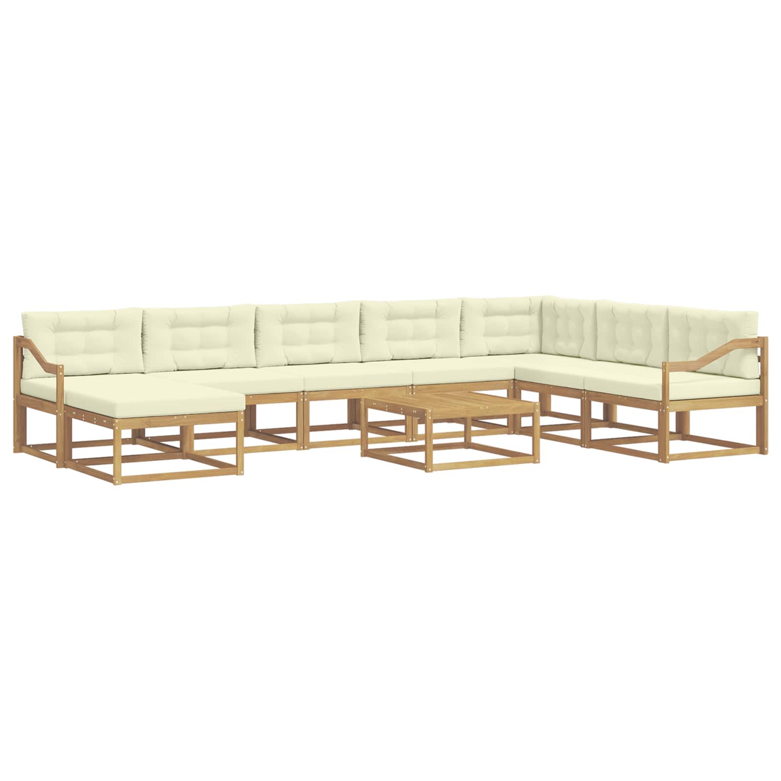Set vanjskih sofa 9 pcs Bijela i krem
