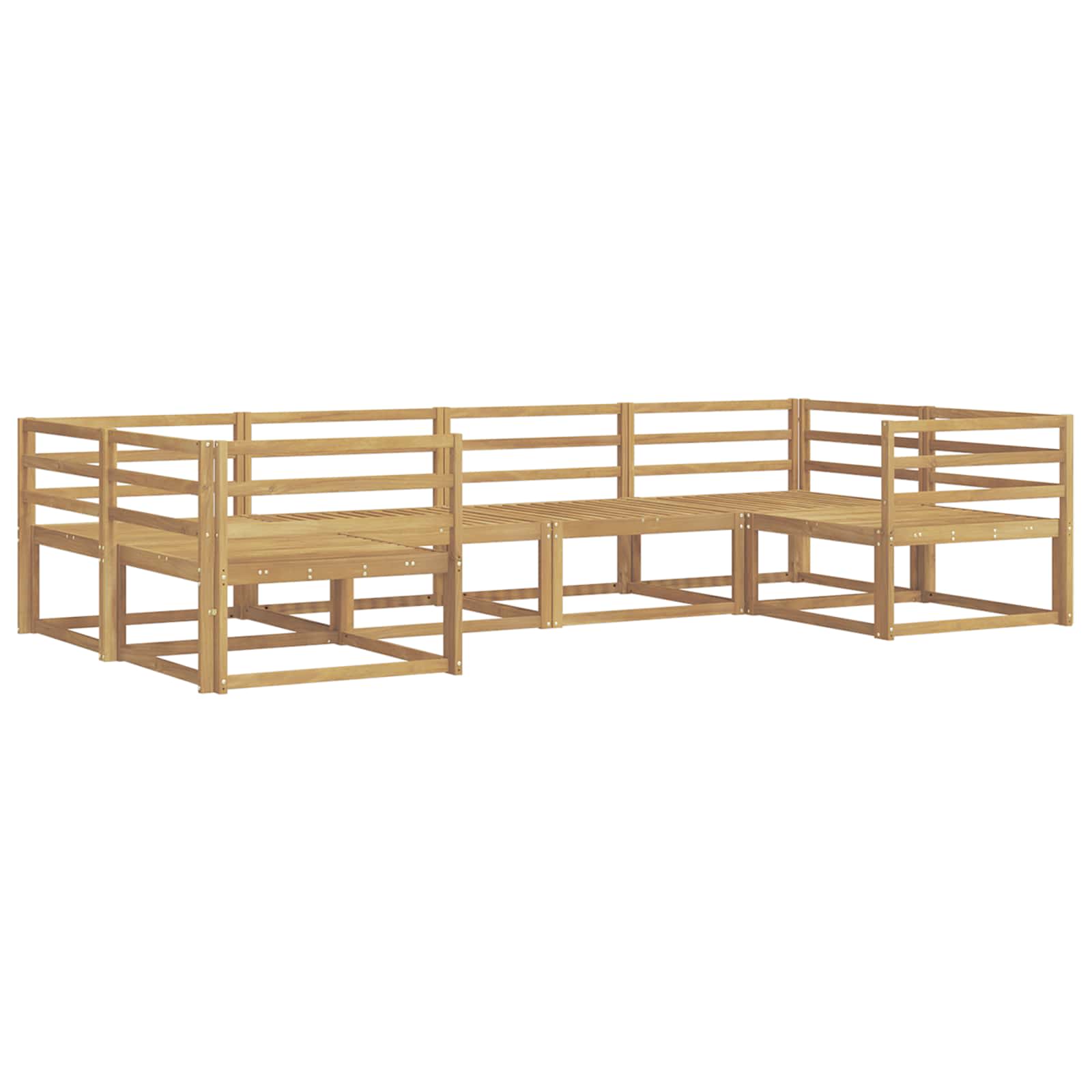 Set vanjskih sofa 6 pcs Bijela Čvrsto drvo akacije