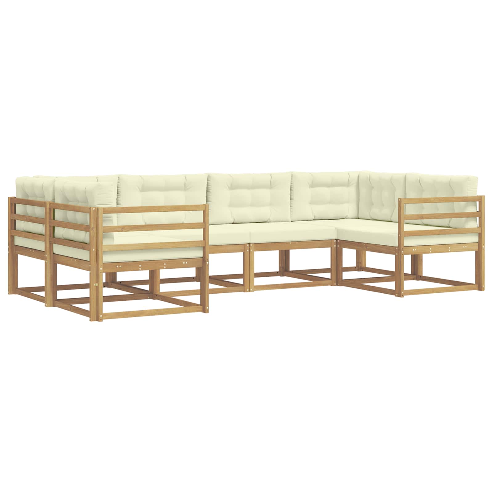 Set vanjskih sofa s jastukom 6 pcs Bijela i krem