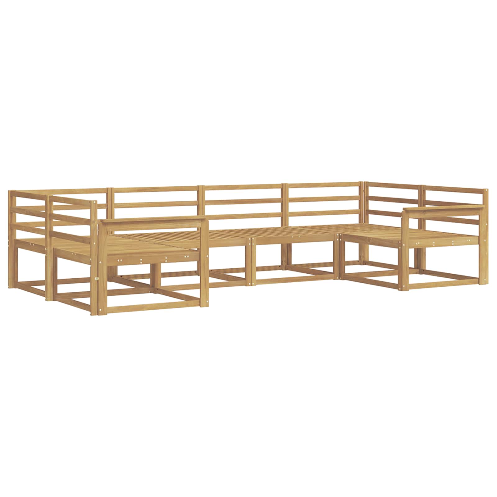 Set vanjskih sofa 6 pcs Bijela Čvrsto drvo akacije
