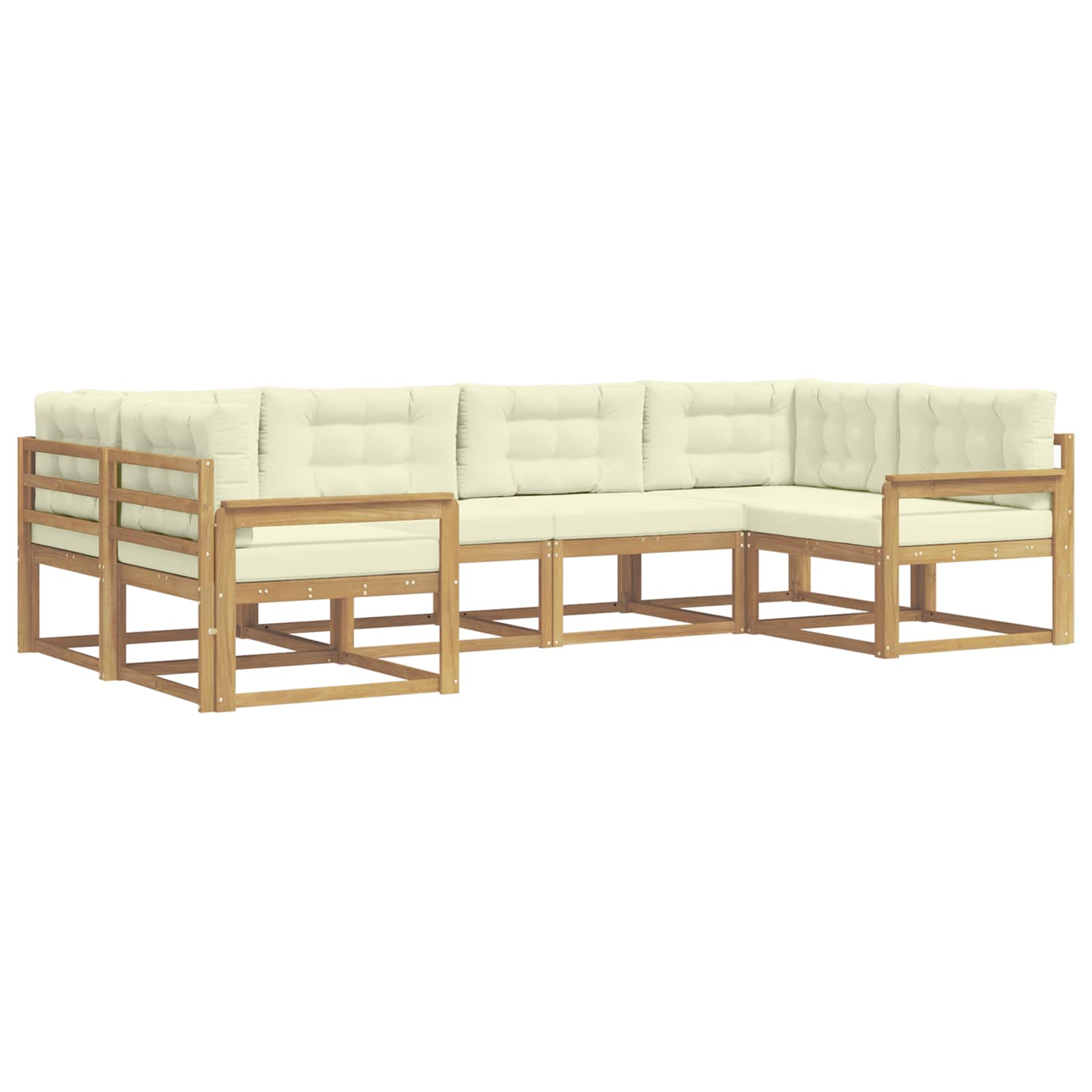 Set vanjskih sofa s jastukom 6 pcs Bijela i krem