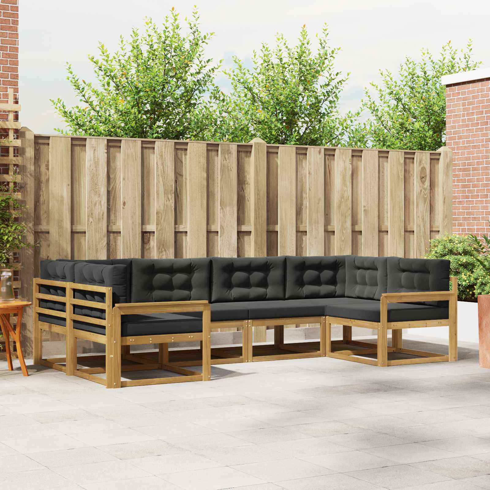 Set vanjskih sofa s jastukom 6 pcs Bijela i antracit