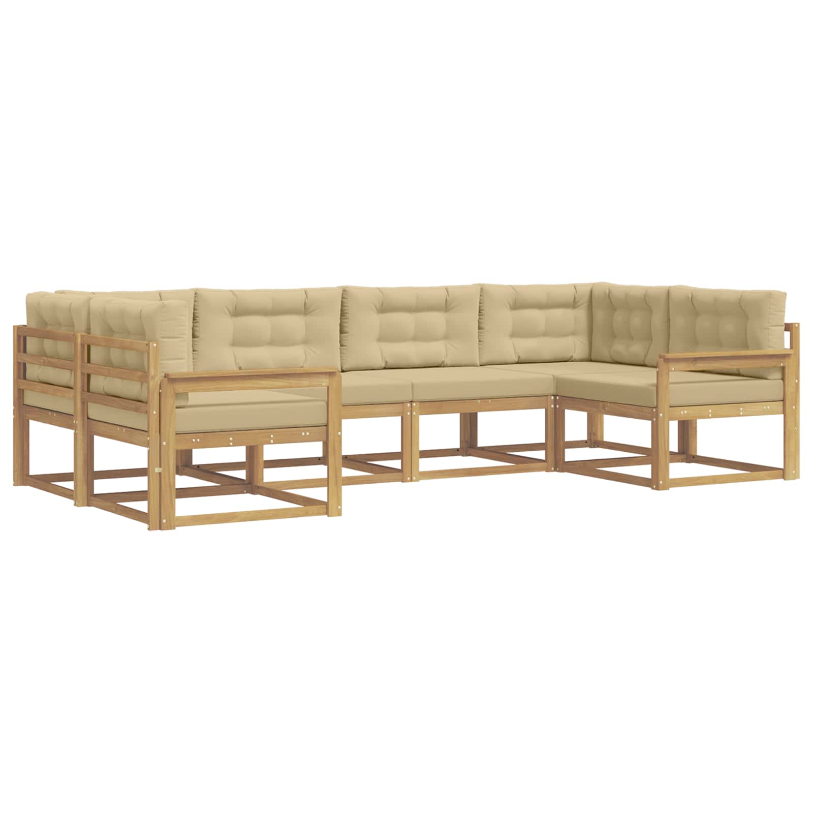 Set vanjskih sofa s jastukom 6 pcs Bijela i bež