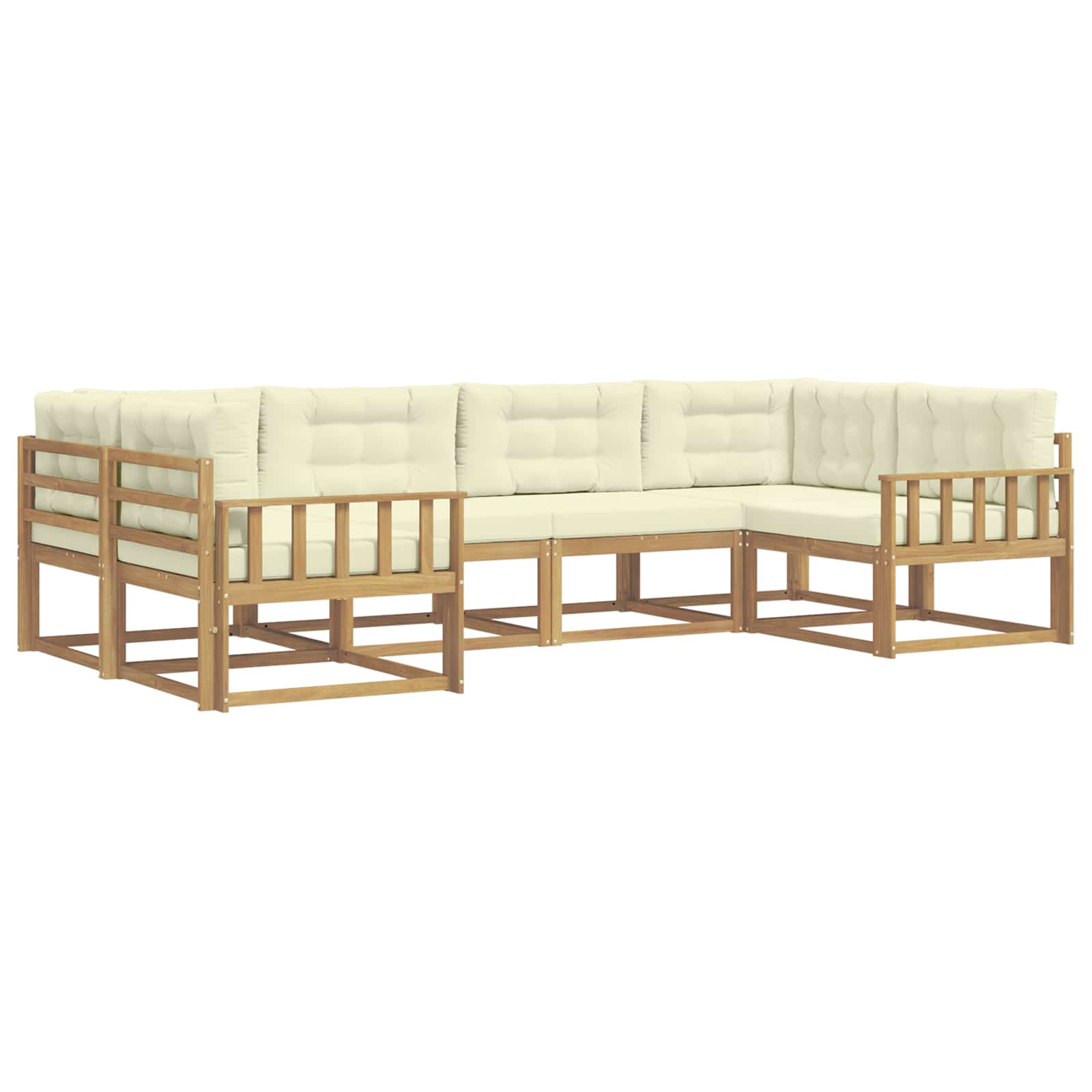 Set vanjskih sofa s jastukom 6 pcs Bijela i krem