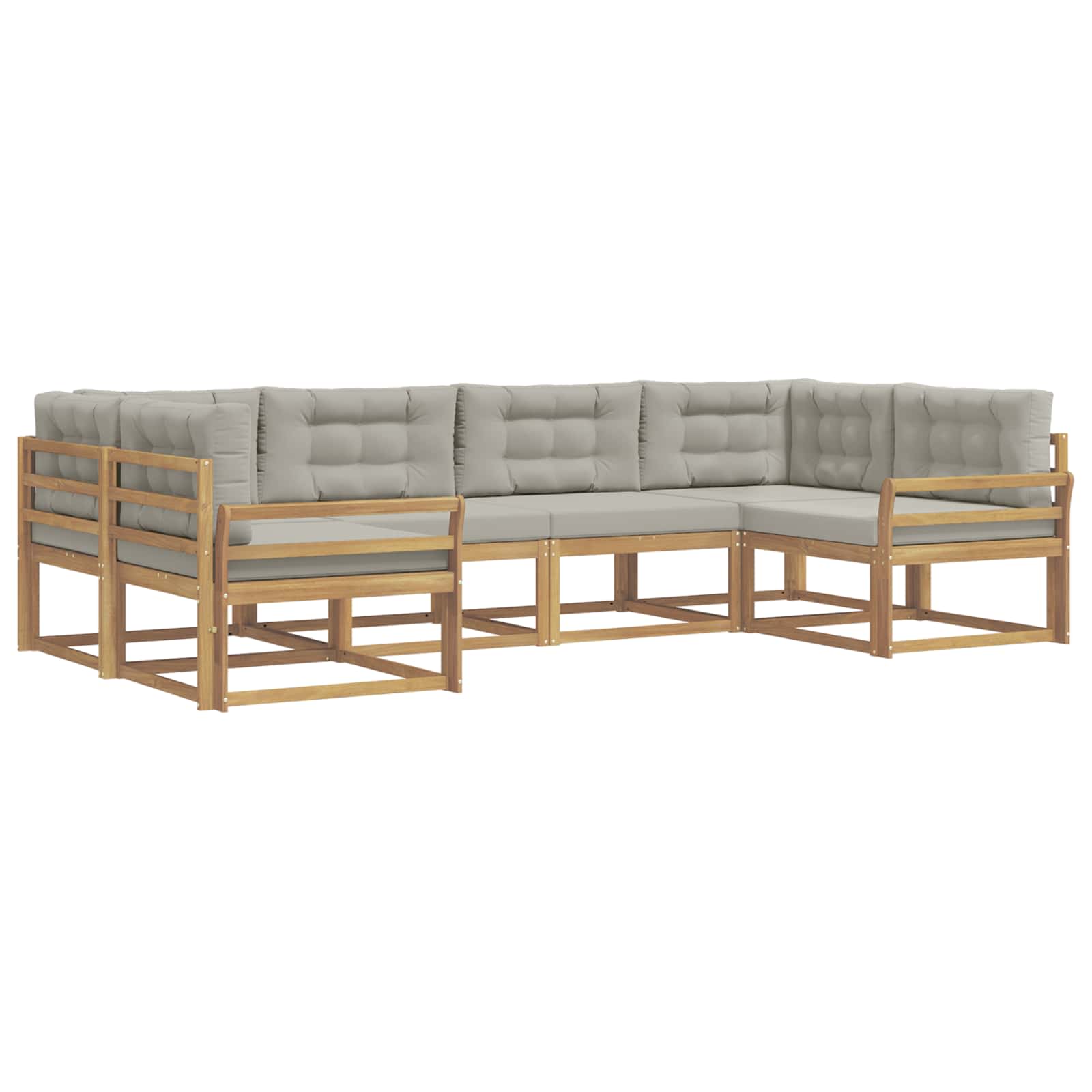 Set vanjskih sofa s jastukom 6 pcs Bijela i svjetlosiva