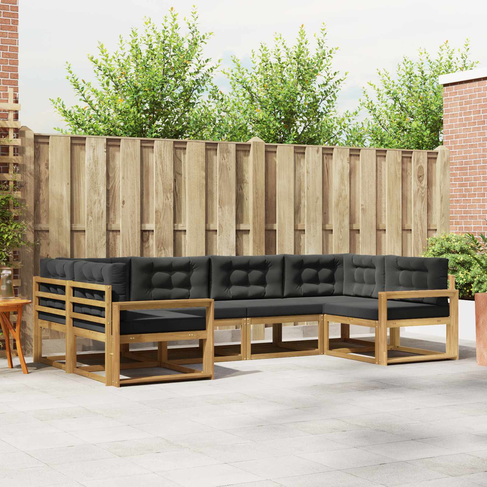 Set vanjskih sofa s jastukom 6 pcs Bijela i antracit