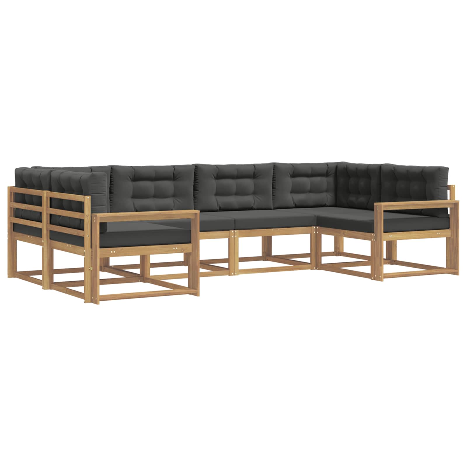Set vanjskih sofa s jastukom 6 pcs Bijela i antracit