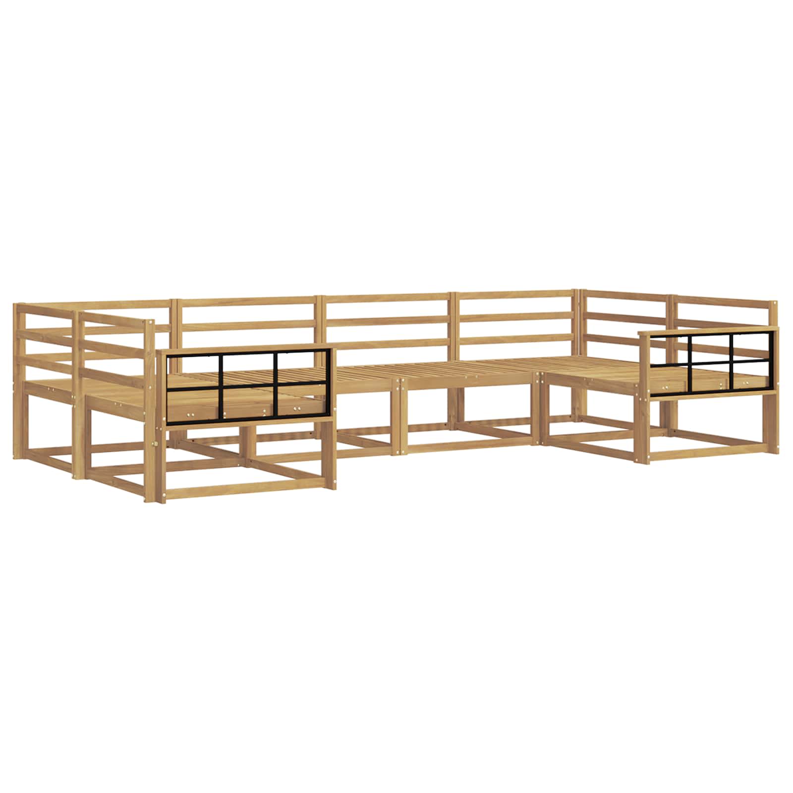 Set vanjskih sofa 6 pcs Bijela Čvrsto drvo akacije