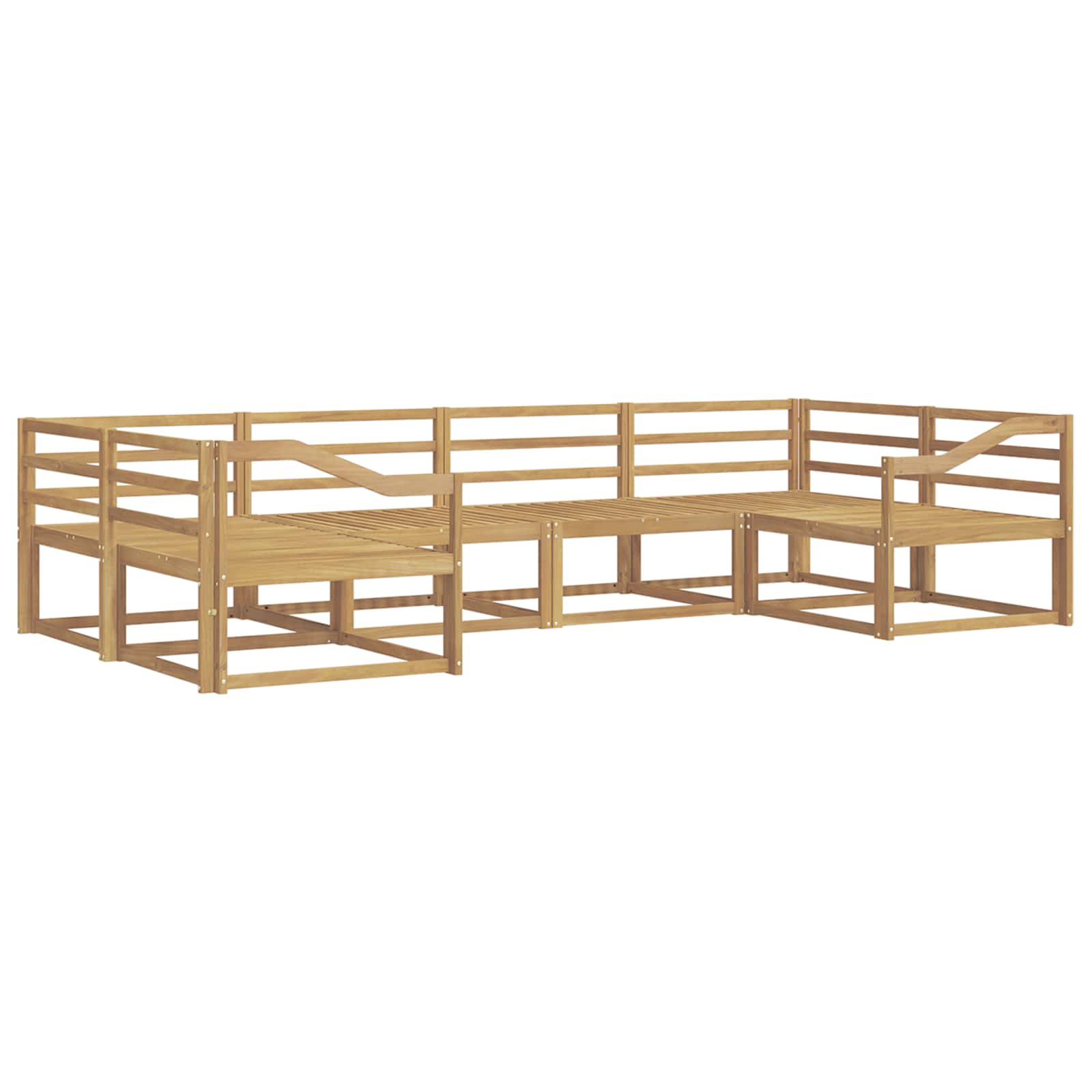 Set vanjskih sofa 6 pcs Bijela Čvrsto drvo akacije