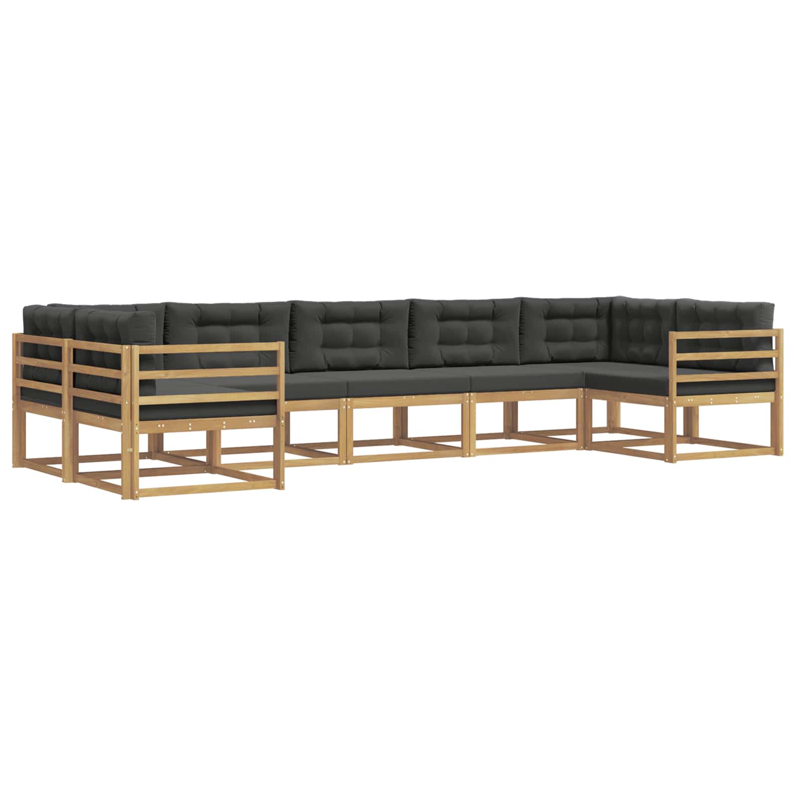 Set vanjskih sofa s jastukom 7 pcs Bijela i antracit