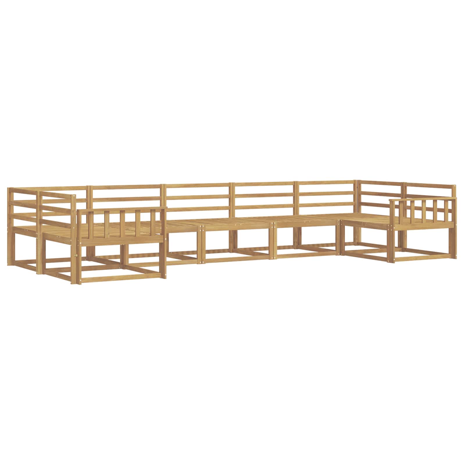 Set vanjskih sofa 7 pcs Bijela Čvrsto drvo akacije