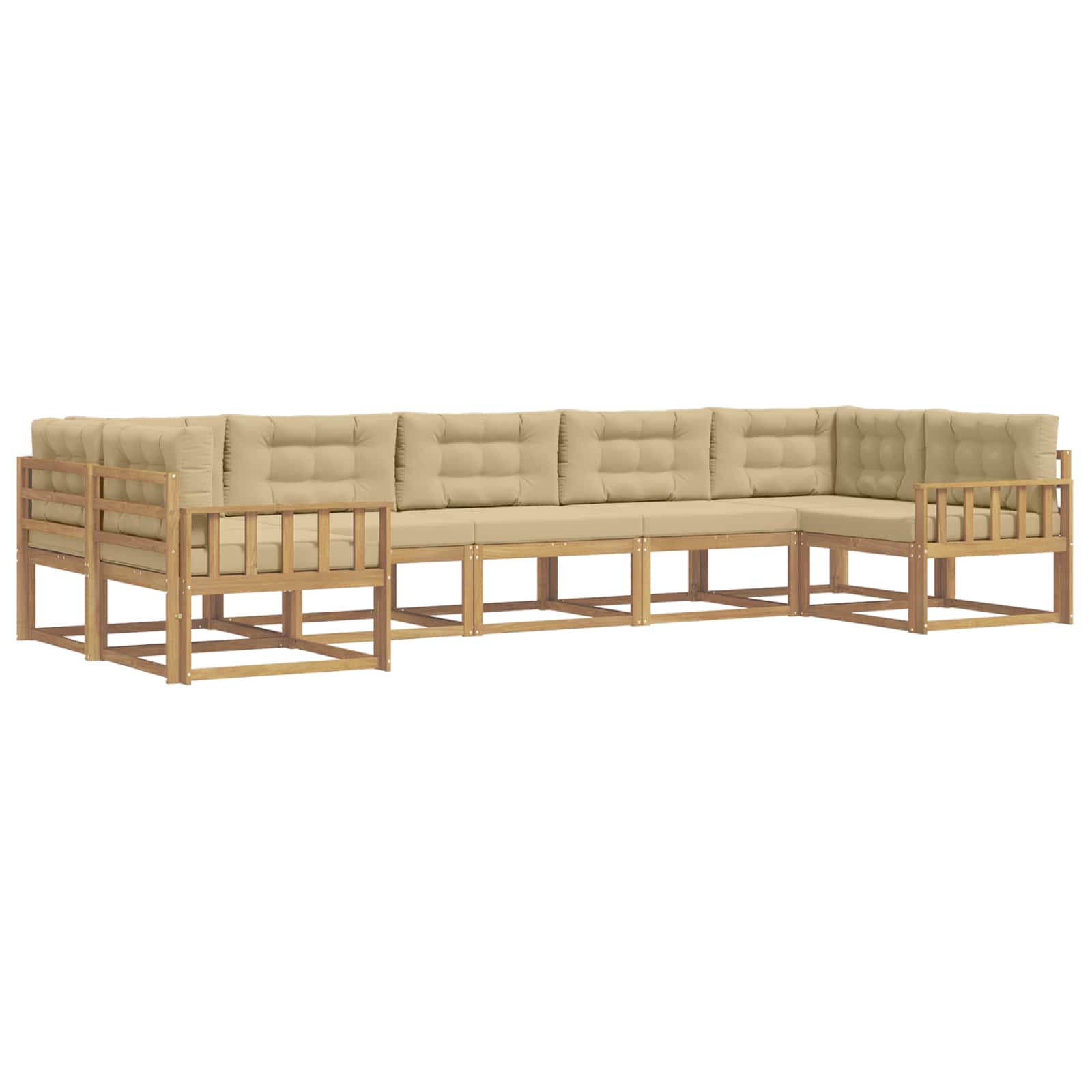 Set vanjskih sofa s jastukom 7 pcs Bijela i bež