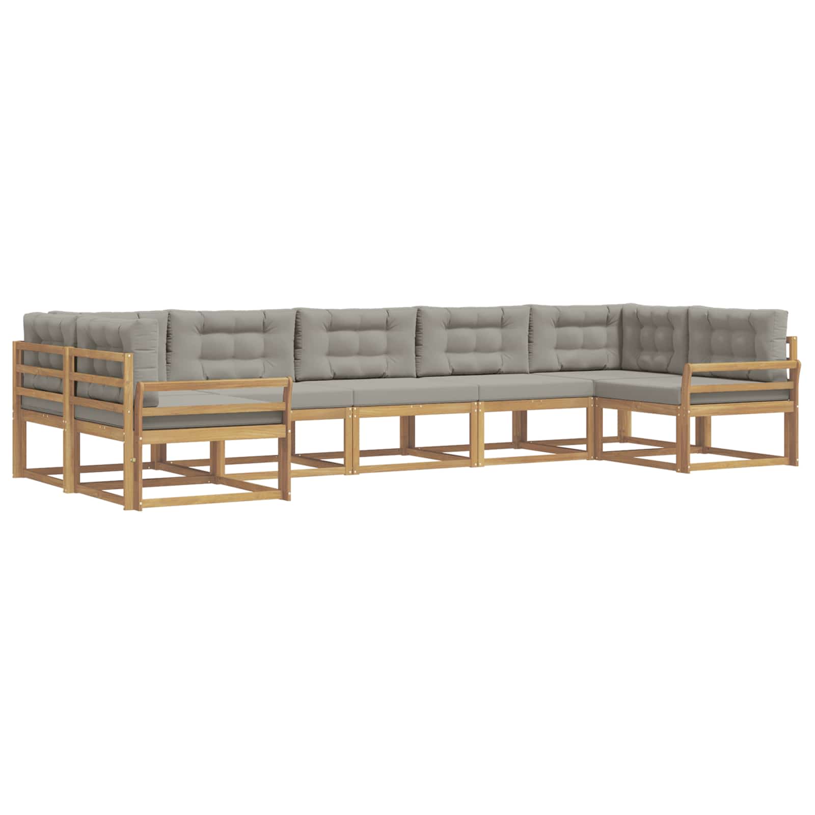 Set vanjskih sofa s jastukom 7 pcs Bijela i svjetlosiva