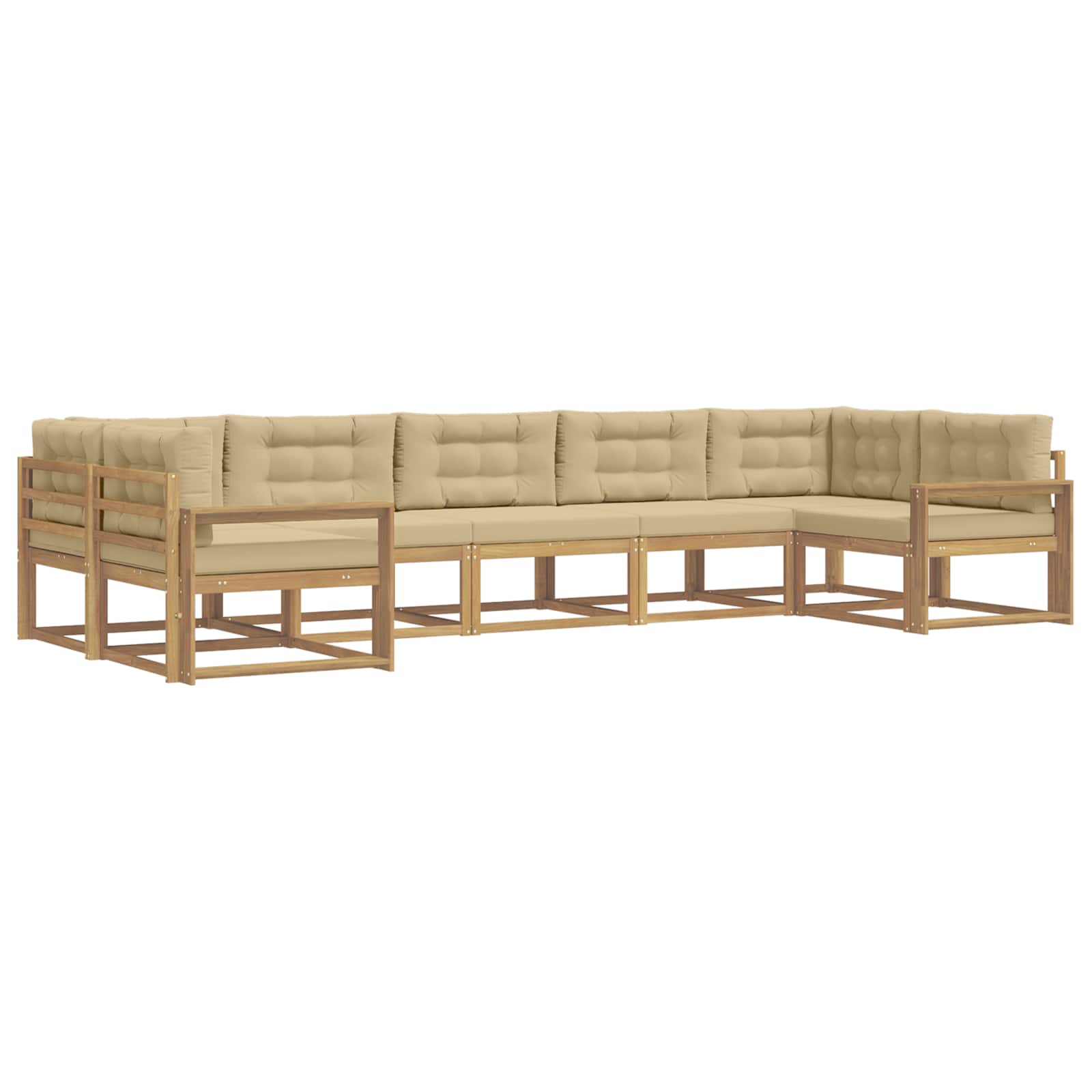 Set vanjskih sofa s jastukom 7 pcs Bijela i bež