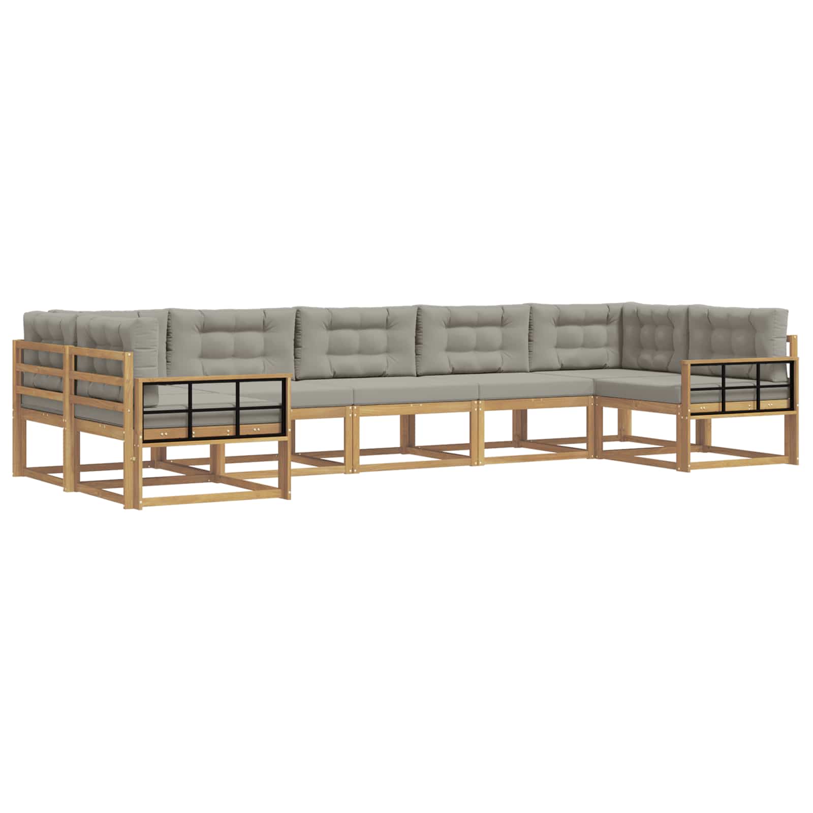 Set vanjskih sofa s jastukom 7 pcs Bijela i svjetlosiva