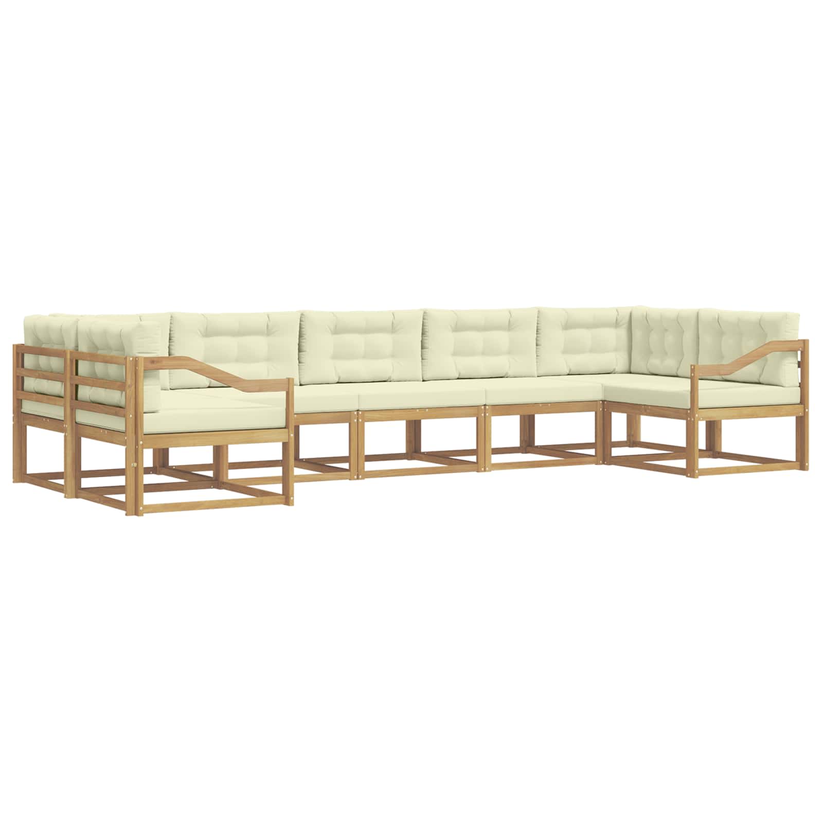 Set vanjskih sofa s jastukom 7 pcs Bijela i krem