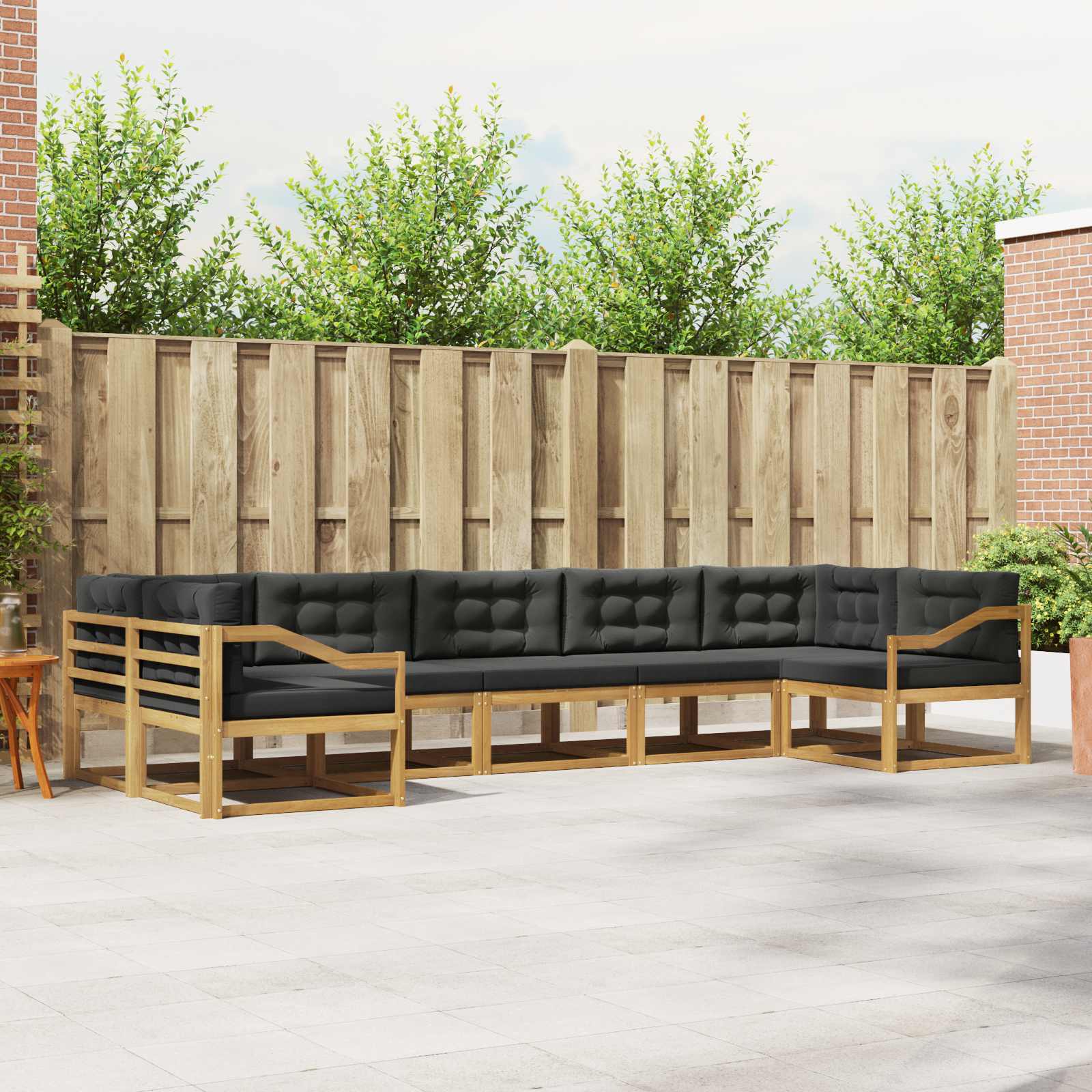 Set vanjskih sofa s jastukom 7 pcs Bijela i antracit