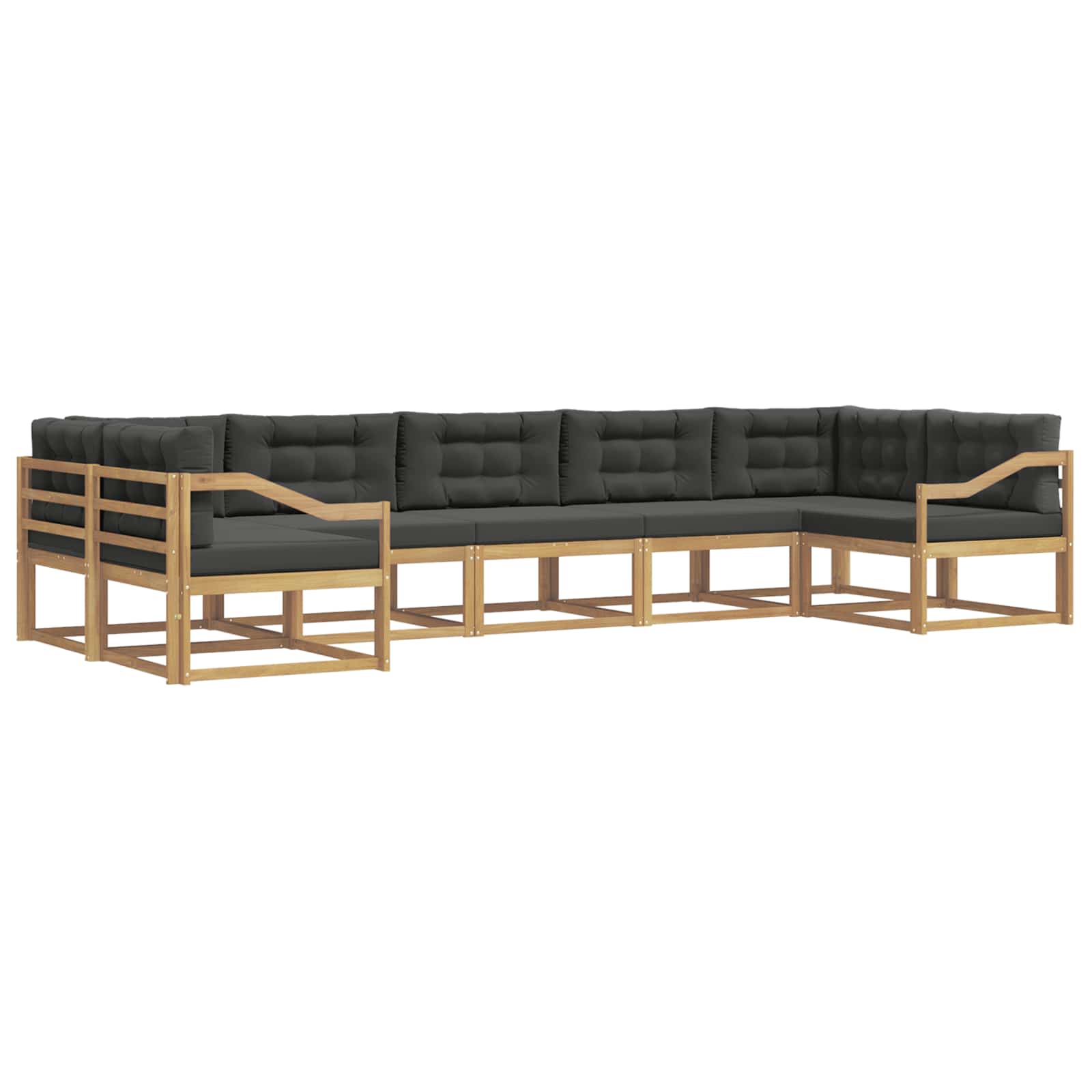Set vanjskih sofa s jastukom 7 pcs Bijela i antracit