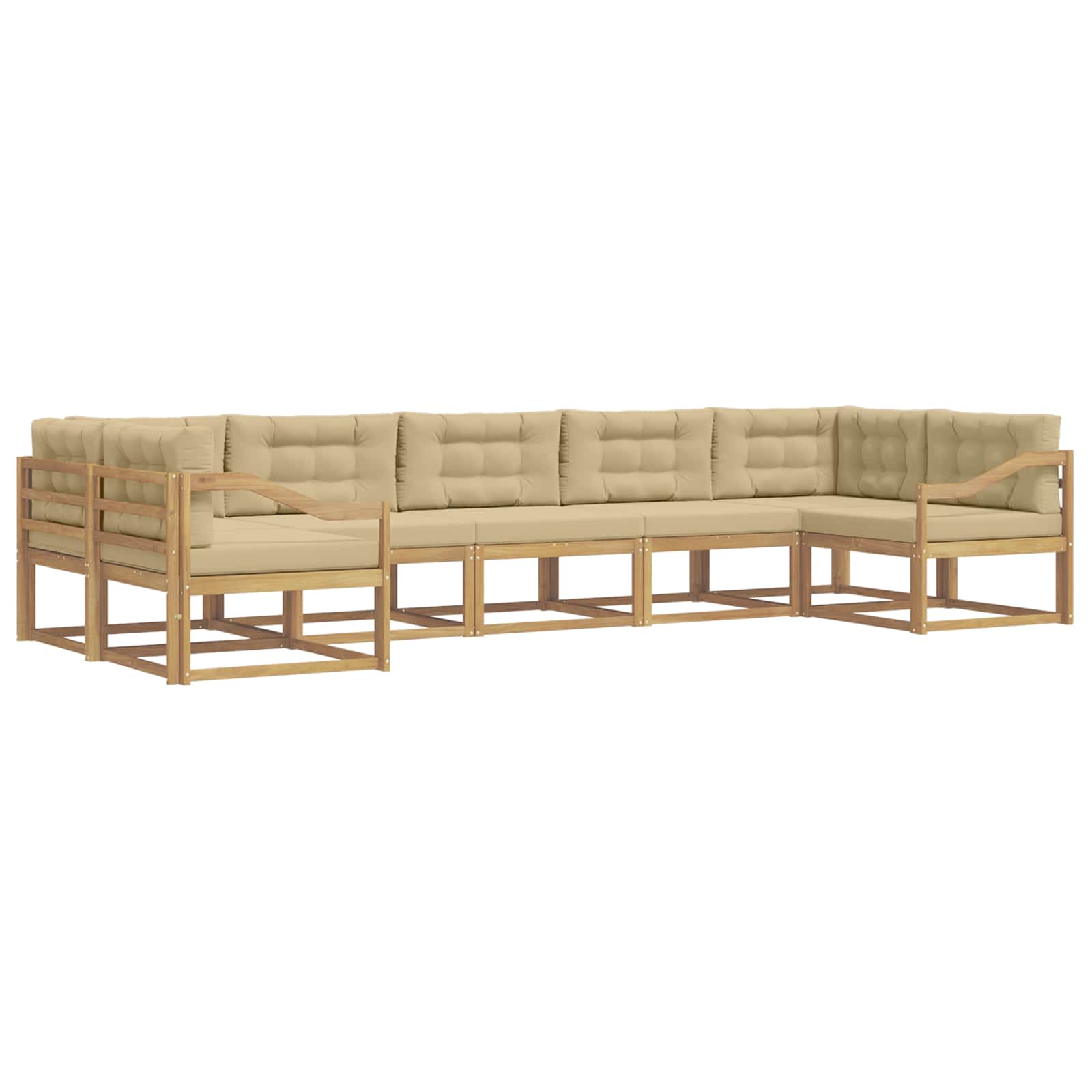 Set vanjskih sofa s jastukom 7 pcs Bijela i bež