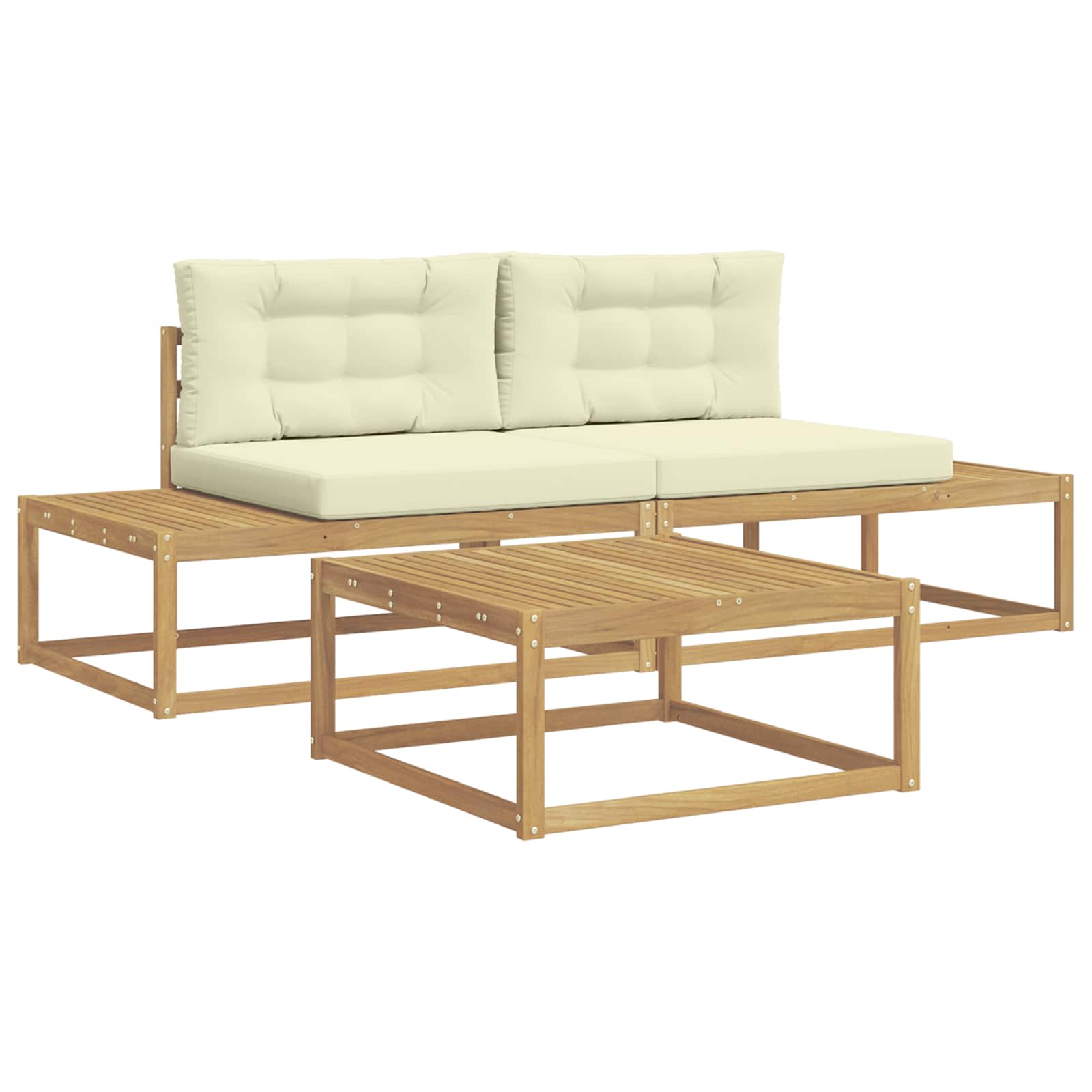 Set vanjskih sofa s jastukom Bijela 79 x 79 x 37 cm Poliester