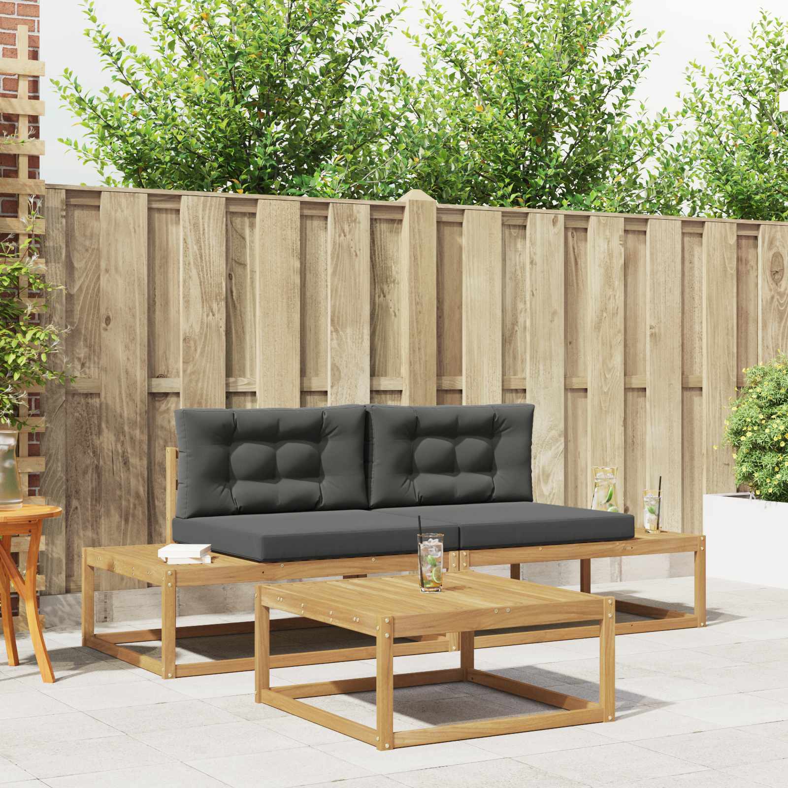 Set vanjskih sofa s jastukom Bijela 79 x 79 x 37 cm Poliester