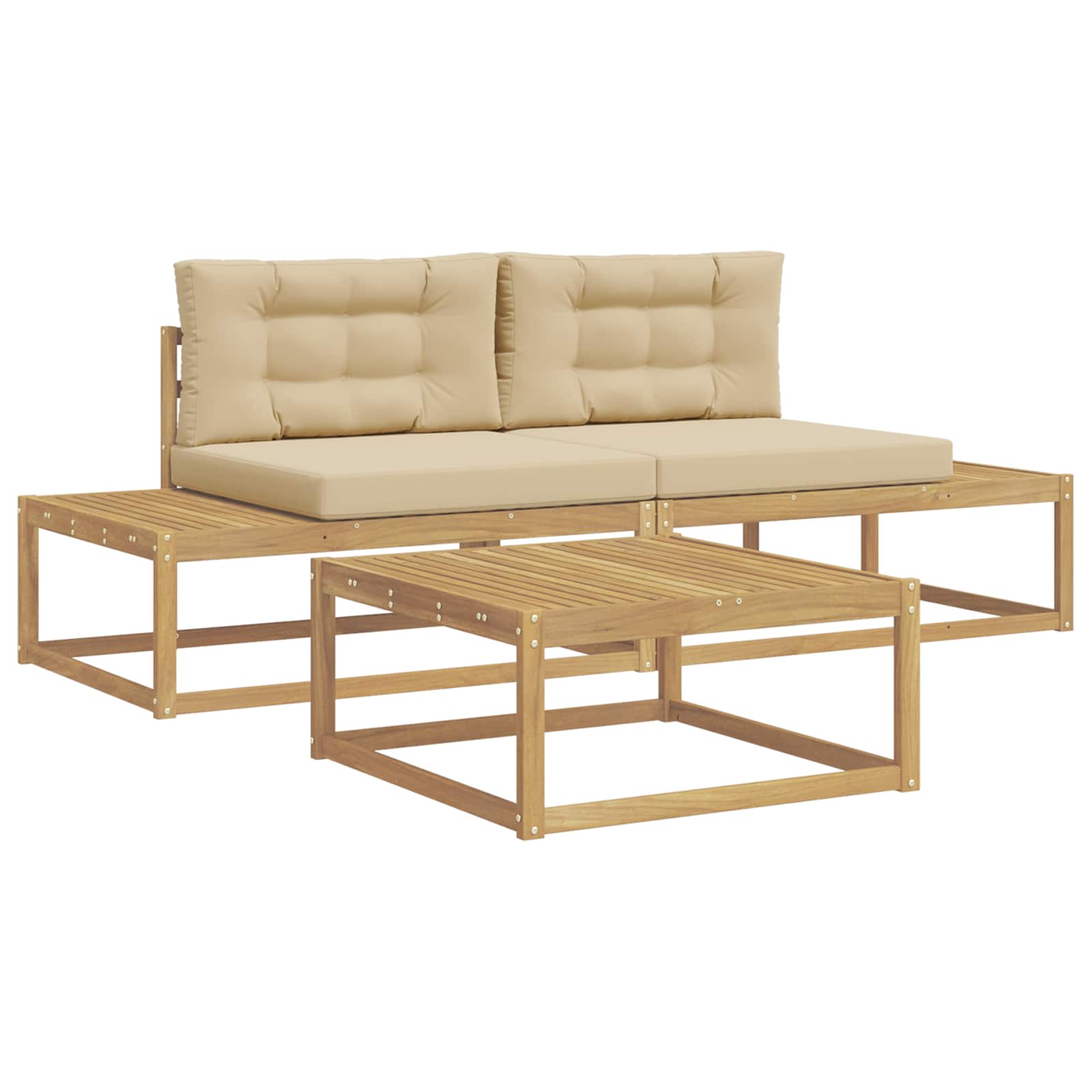 Set vanjskih sofa s jastukom Bijela 79 x 79 x 37 cm Poliester