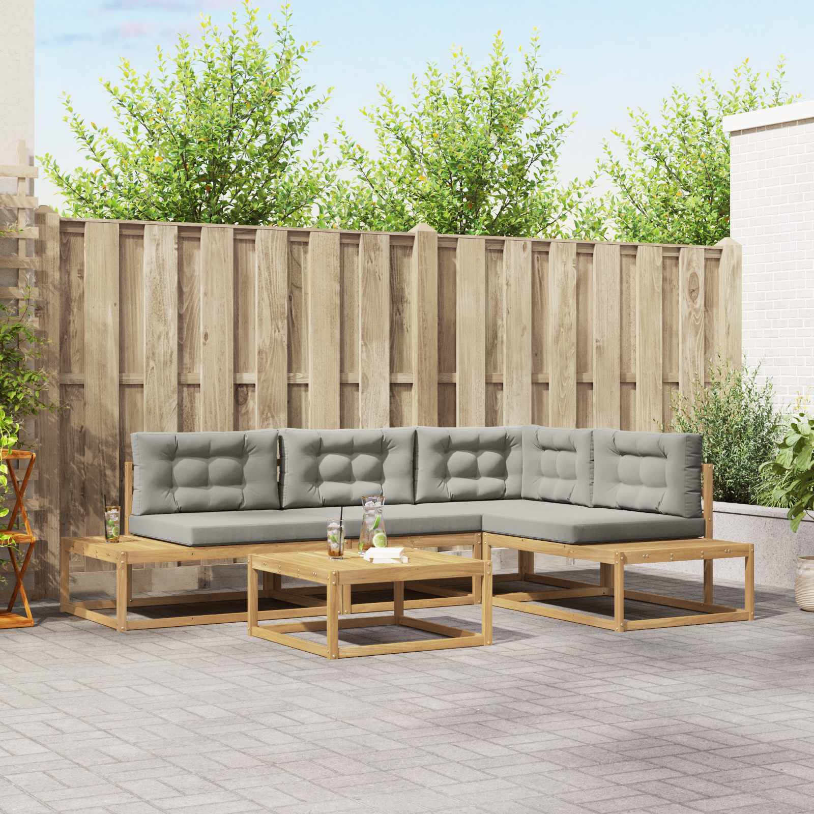 Set vanjskih sofa s jastukom Bijela 79 x 79 x 37 cm Poliester